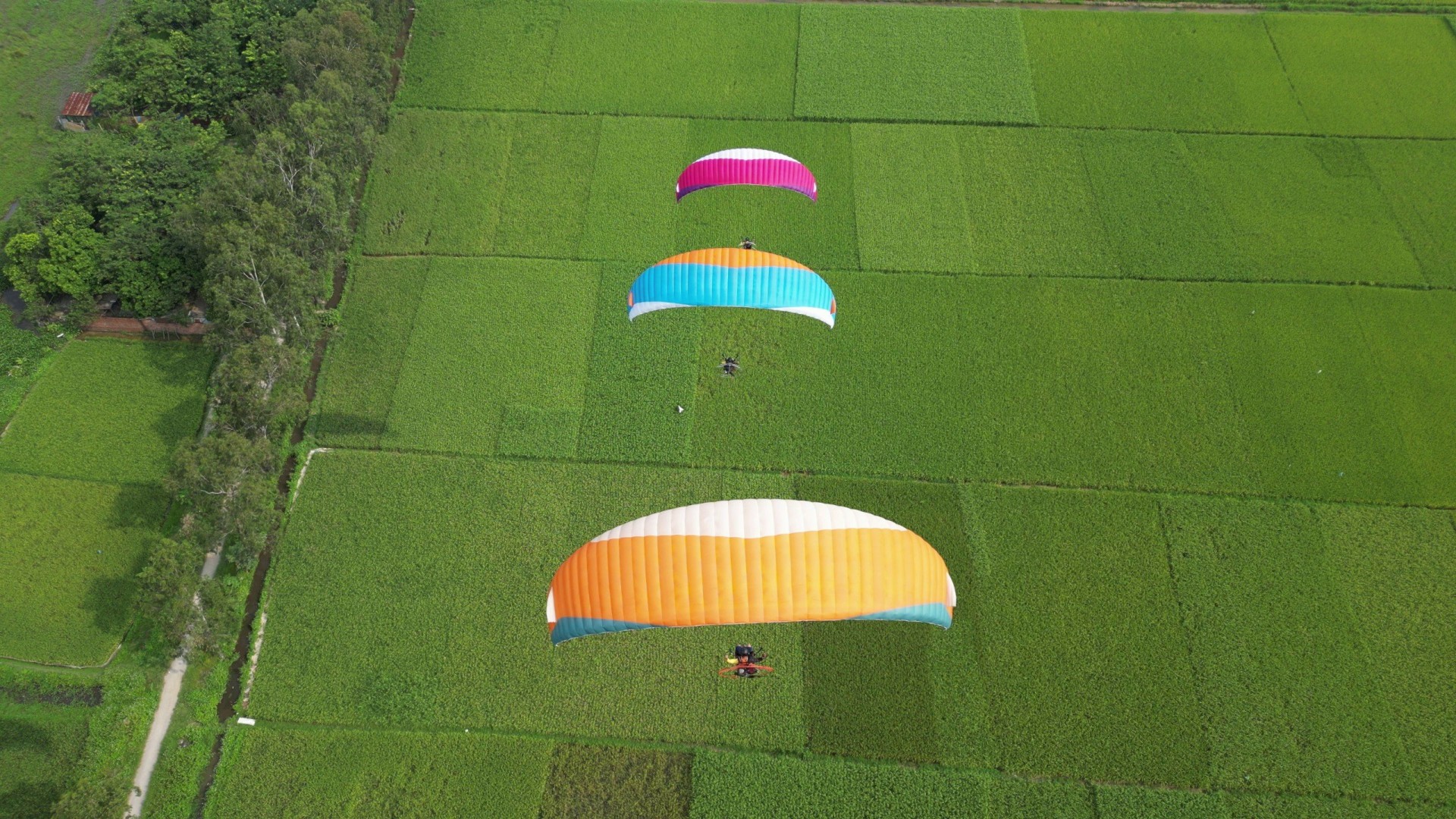[PVOIL VOC 2023] Lần đầu tiên xuất hiện màn biểu diễn bằng dù lượn có động cơ