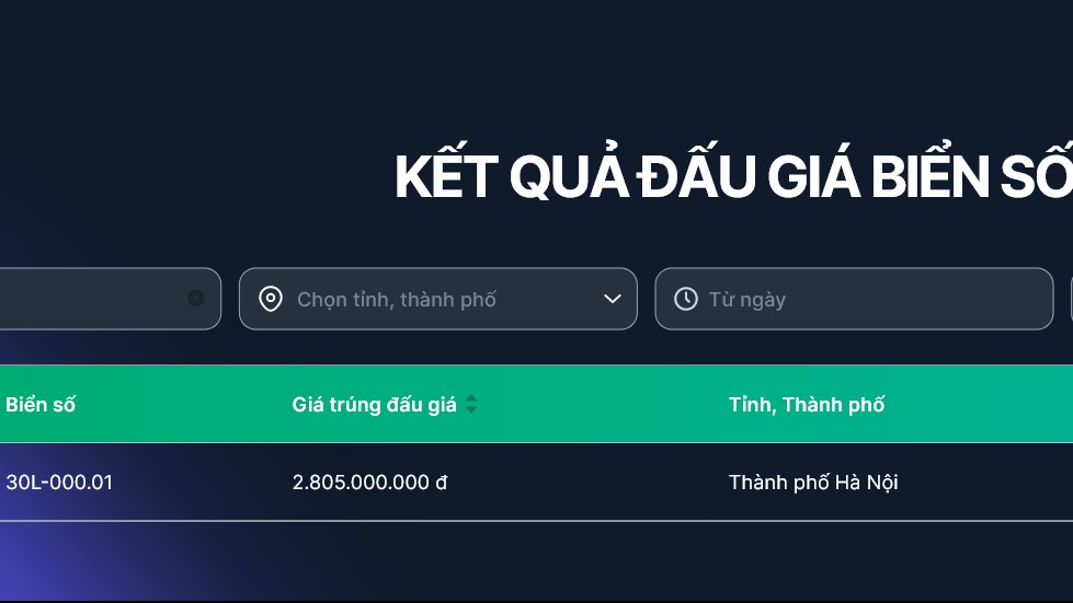 Biển số 30L-000.01 chốt giá tiền tỷ sau 30 phút