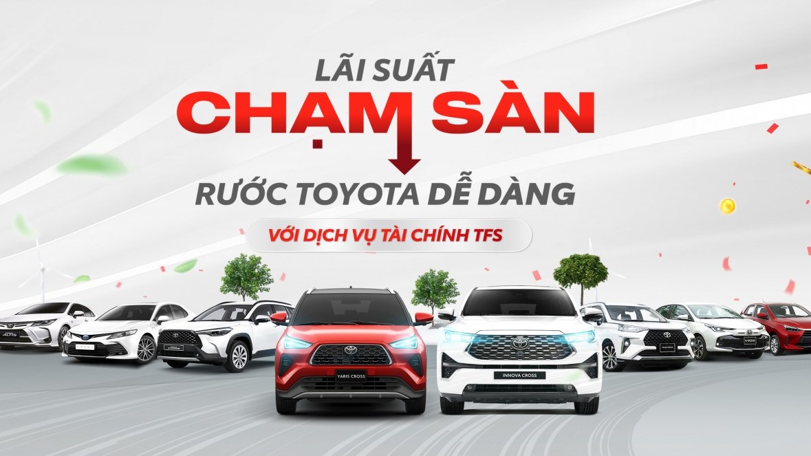TFSVN ưu đãi lãi suất 0% cho khách hàng vay mua xe Toyota trong năm 2024