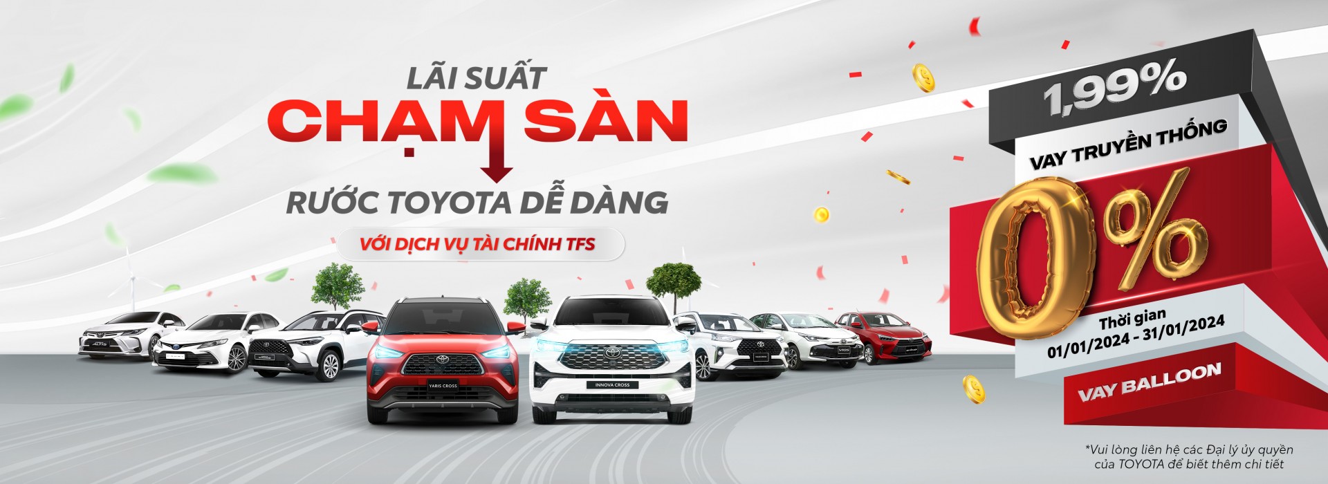 TFSVN ưu đãi lãi suất 0% cho khách hàng vay mua xe Toyota trong năm 2024 TFSVN ưu đãi lãi suất 0% cho khách hàng vay mua xe Toyota trong năm 2024