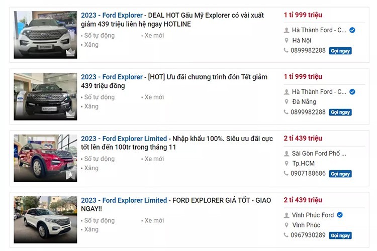 Ford Explorer giá sốc lên tới 440 triệu đồng Ford Explorer giá sốc lên tới 440 triệu đồng