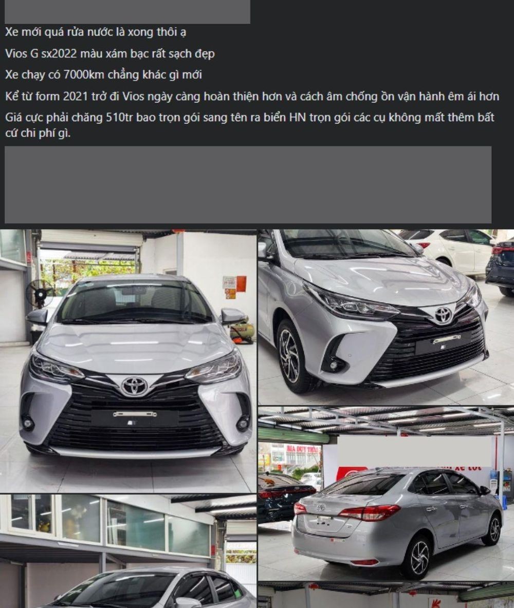 Toyota Vios đã qua sử dụng một năm, mới chạy 7.000 km, bán 'lỗ' 150 triệu