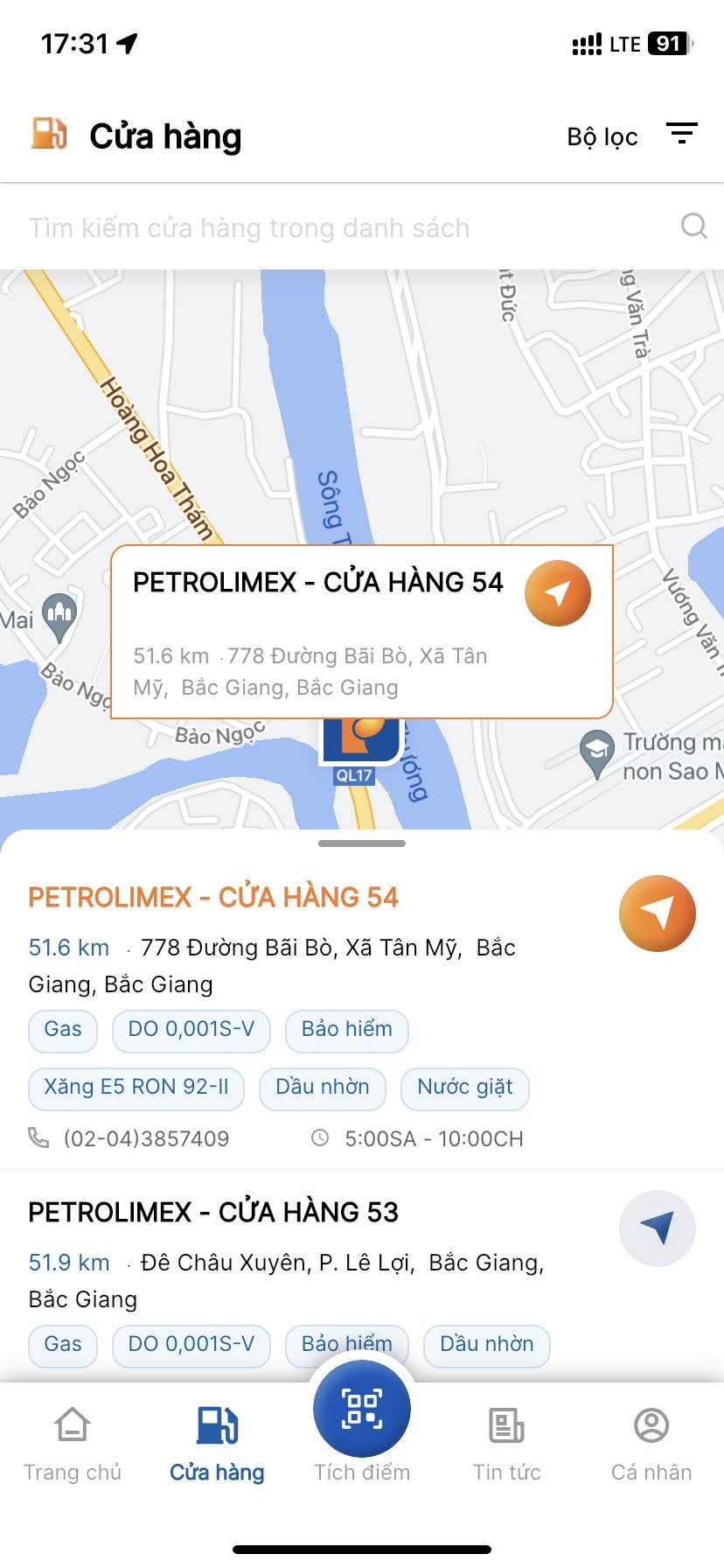 dầu 0,001S Danh sách địa điểm bán dầu 0,001S Bắc Giang