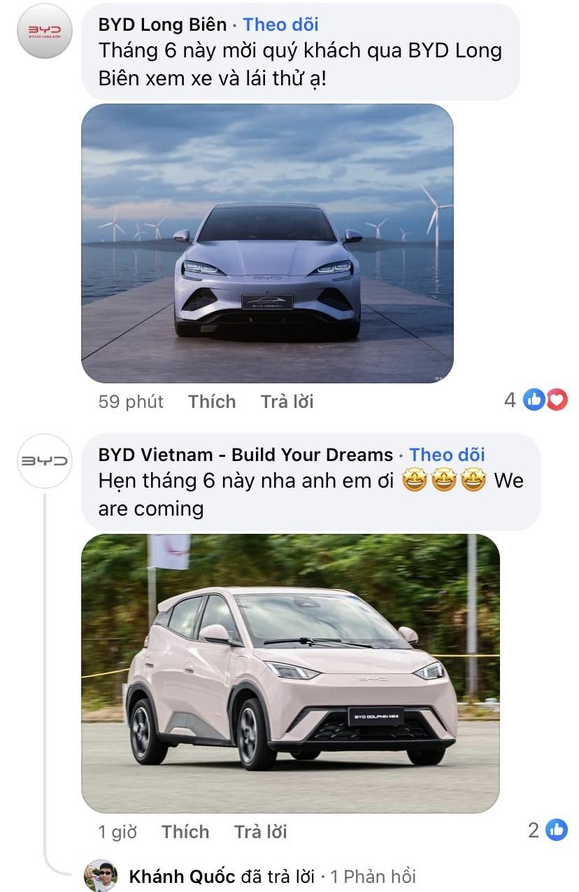 Xe điện Trung Quốc BYD lộ giá dự kiến các dòng xe mới sắp ra mắt tại Việt Nam, từ 547 triệu đến 1 tỷ đồng