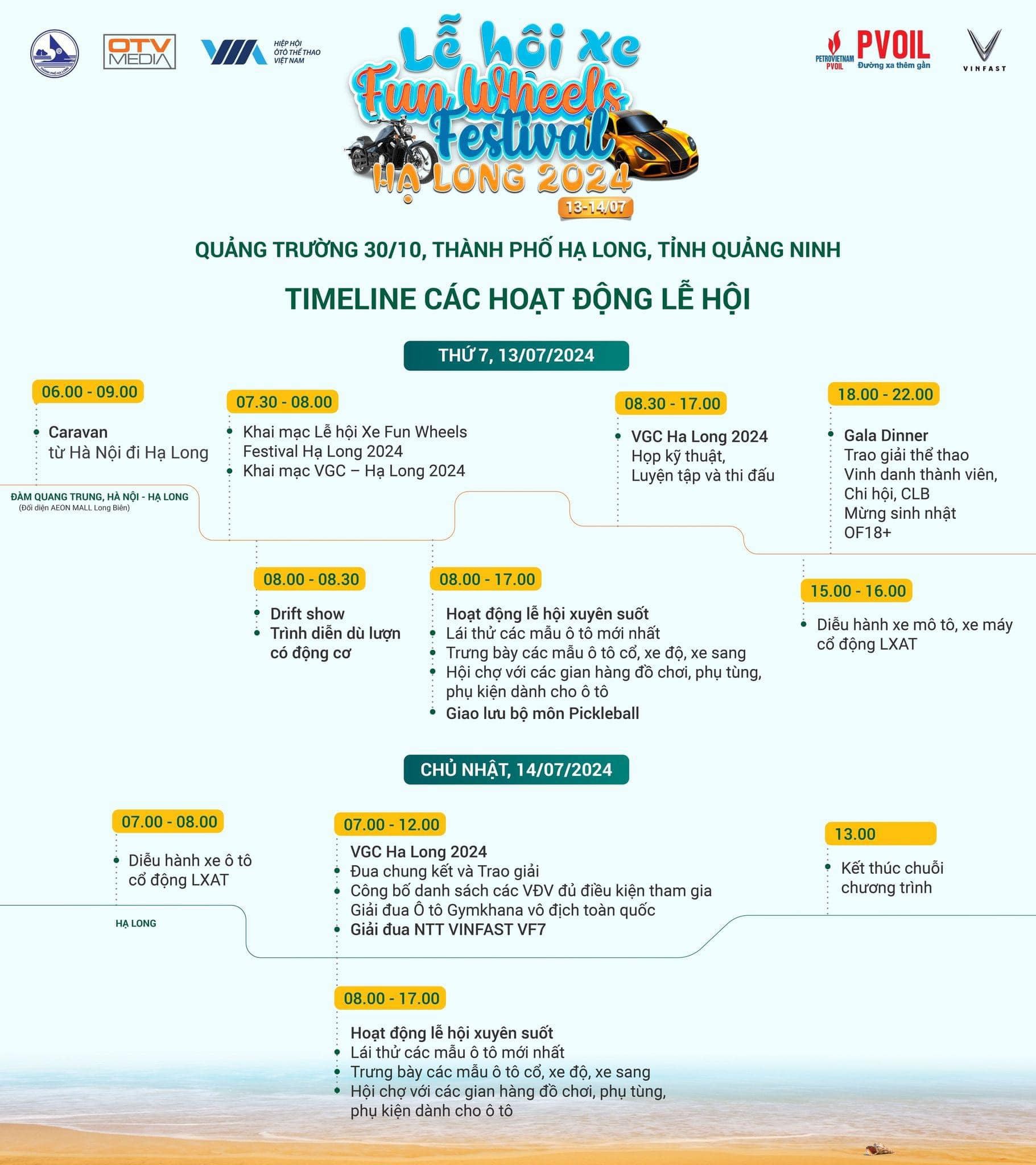 Lịch trình chi tiết các hoạt động tại Lễ hội xe Fun Wheels Festival Hạ Long 2024 Lịch trình chi tiết các hoạt động tại Lễ hội xe Fun Wheels Festival Hạ Long 2024