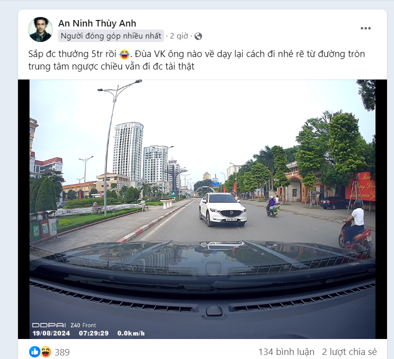 Xe con đi ngược chiều tại đường phố Thái Nguyên khiến cộng đồng mạng tức mắt Xe con đi ngược chiều tại đường phố Thái Nguyên khiến cộng đồng mạng tức mắt