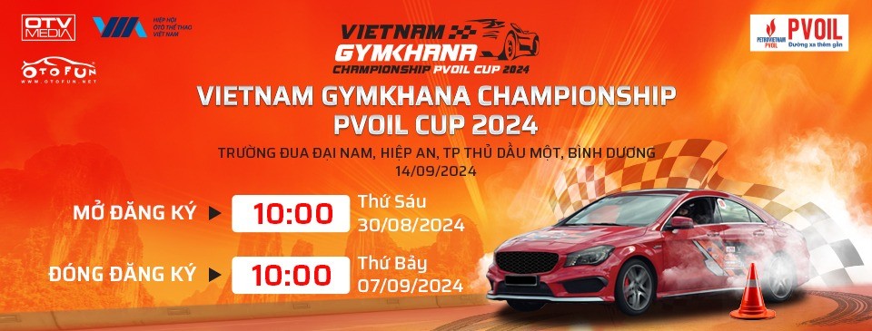Giải đua Ô tô Gymkhana Vô địch Miền Nam PVOIL Cup 2024 sẽ diễn ra vào ngày 14/9 Giải đua Ô tô Gymkhana Vô địch Miền Nam PVOIL Cup 2024 sẽ diễn ra vào ngày 14/9
