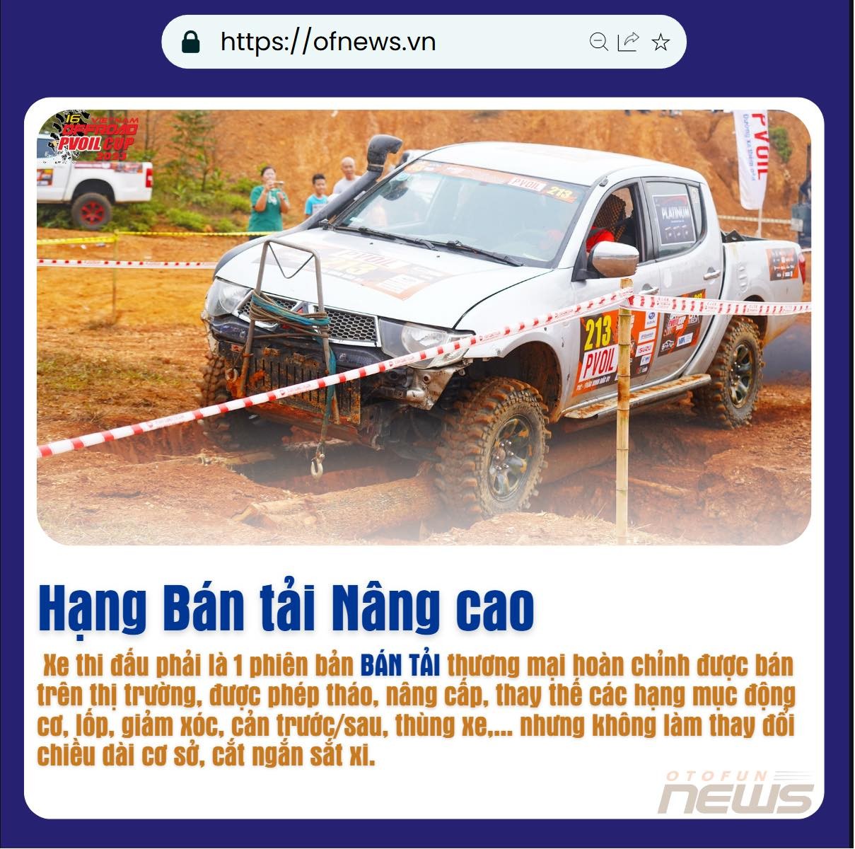 Phân hạng xe thi đấu tại PVOIL VOC 2024 Phân hạng xe thi đấu tại PVOIL VOC 2024
