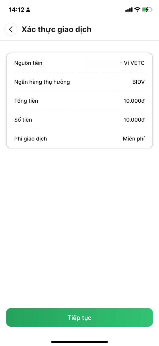 Cách rút tiền từ VETC về tài khoản ngân hàng Kiểm tra thông tin lại