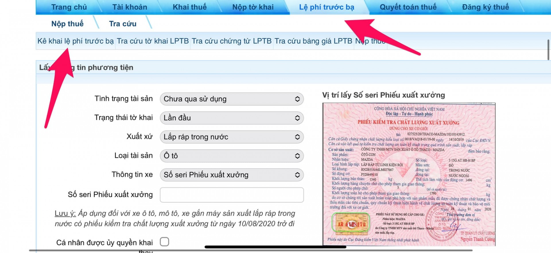 Hướng dẫn tự đăng ký xe online Hướng dẫn tự đăng ký xe online