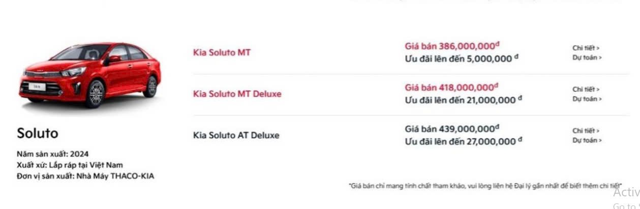 Kia Việt Nam bỏ phiên bản giá cao của Soluto Kia Việt Nam bỏ phiên bản giá cao của Soluto