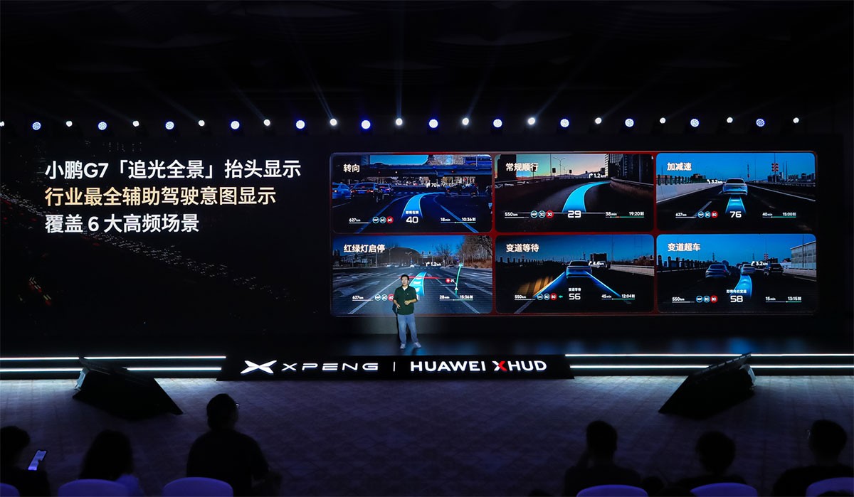 Xpeng vén màn hệ thống HUD tích hợp AI tân tiến được hợp tác phát triển cùng Huawei xe điện Trung Quốc Xpeng G7 trang bị HUD tích hợp AI