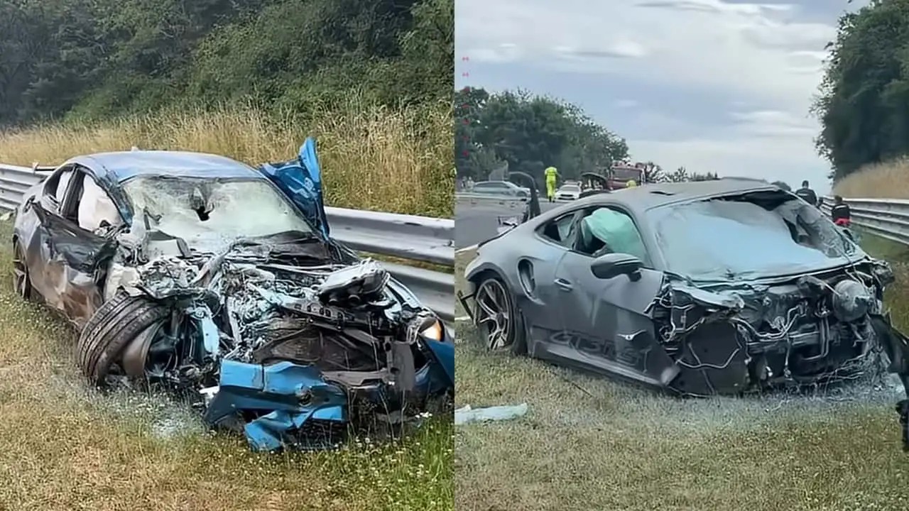 Porsche 911 GT3 RS và BMW M2 Competition va chạm