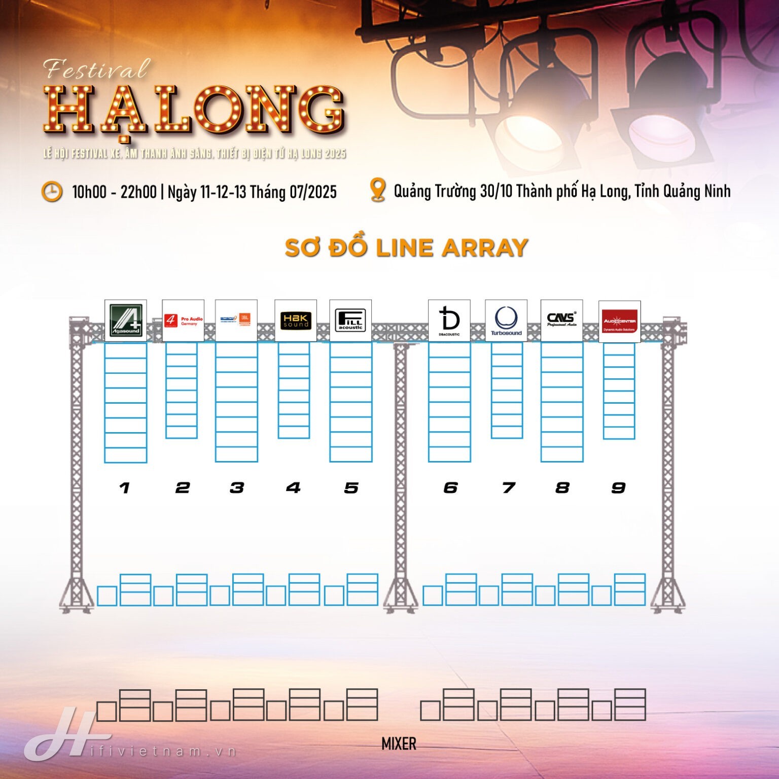 Trình diễn âm thanh tiền tỷ và hệ thống line array Lễ hội Âm thanh Ánh sáng Fun Wheels Festival Hạ Long 2025