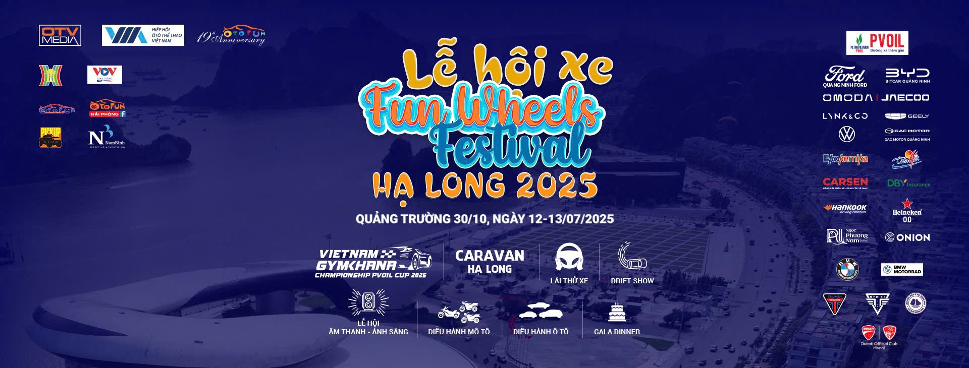 Lịch trình chi tiết các hoạt động tại Lễ hội Xe - Fun Wheels Festival Hạ Long 2025 Lịch trình chi tiết các hoạt động tại Lễ hội Xe - Fun Wheels Festival Hạ Long 2025