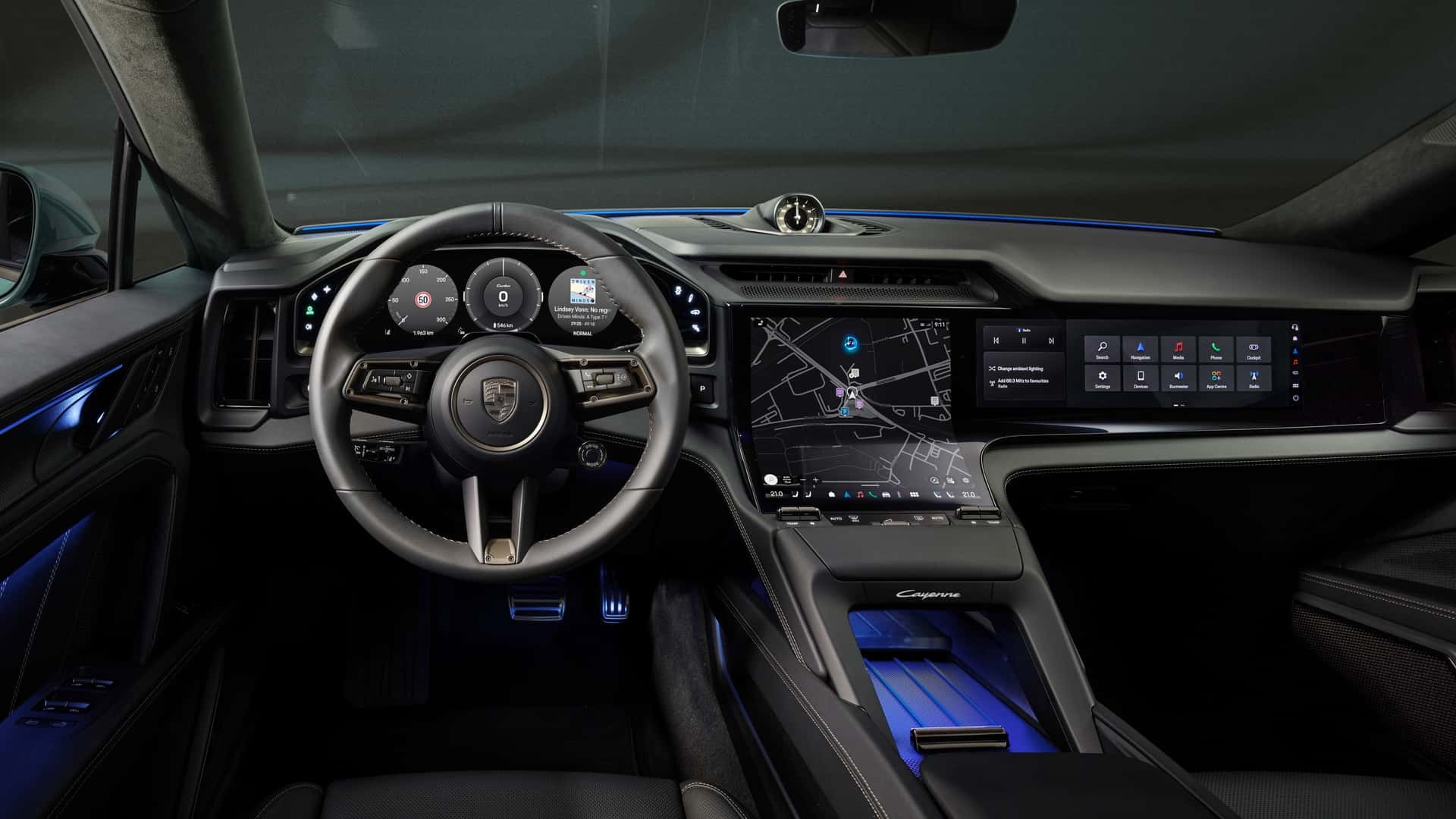 Porsche Cayenne Electric hé lộ hình ảnh nội thất, trang bị màn hình cong rộng cực độc Porsche Cayenne Electric hé lộ hình ảnh nội thất, trang bị màn hình cong rộng cực độc