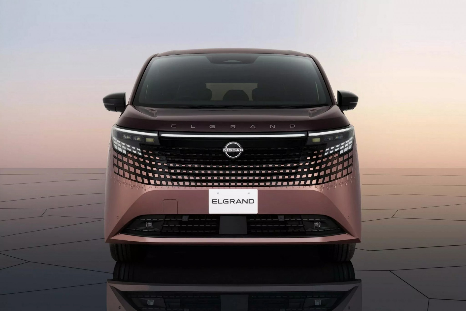Trực diện đầu xe của Nissan Elgrand 2026
