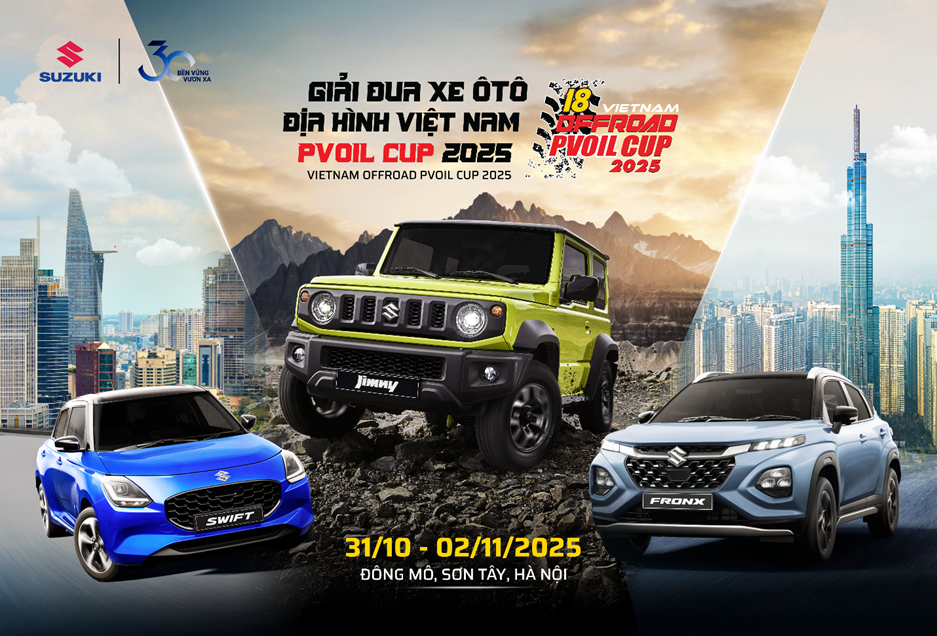 Bứt phá giới hạn cùng bộ ba Suzuki tại Giải đua xe Địa hình PVOIL Cup 2025 Bứt phá giới hạn cùng bộ ba Suzuki tại Giải đua xe Địa hình PVOIL Cup 2025