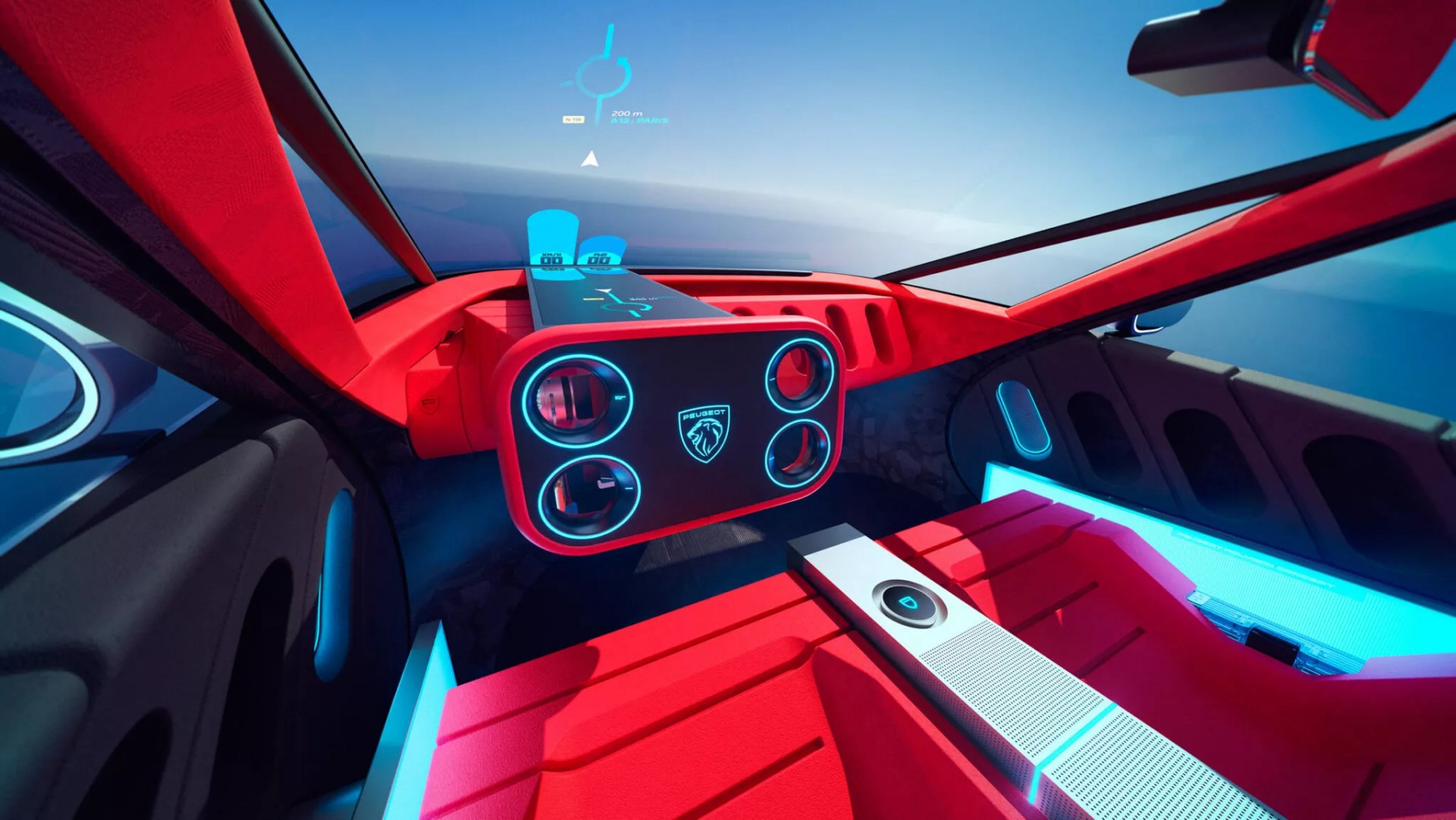 Peugeot hé lộ mẫu concept Polygon với vô lăng hình chữ nhật có thể sẽ sản xuất thương mại Hệ thống lái của mẫu concept Peugeot Polygon