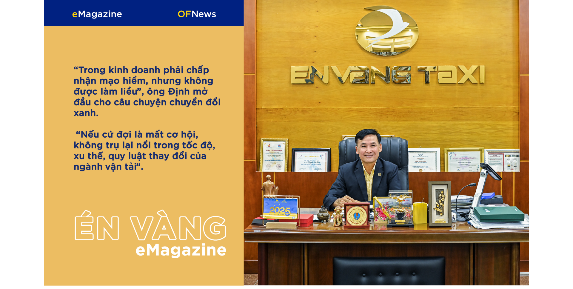 Taxi Én Vàng – minh chứng cho thành công từ chiến lược “xanh hóa” vận tải Taxi Én Vàng – minh chứng cho thành công từ chiến lược “xanh hóa” vận tải