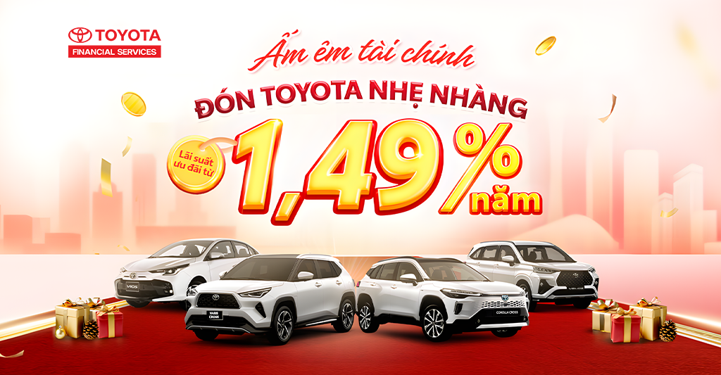 Cuối năm chốt xe Toyota với ưu đãi lãi suất khủng: Từ 1,49%/năm Cuối năm chốt xe Toyota với ưu đãi lãi suất khủng: Từ 1,49%/năm