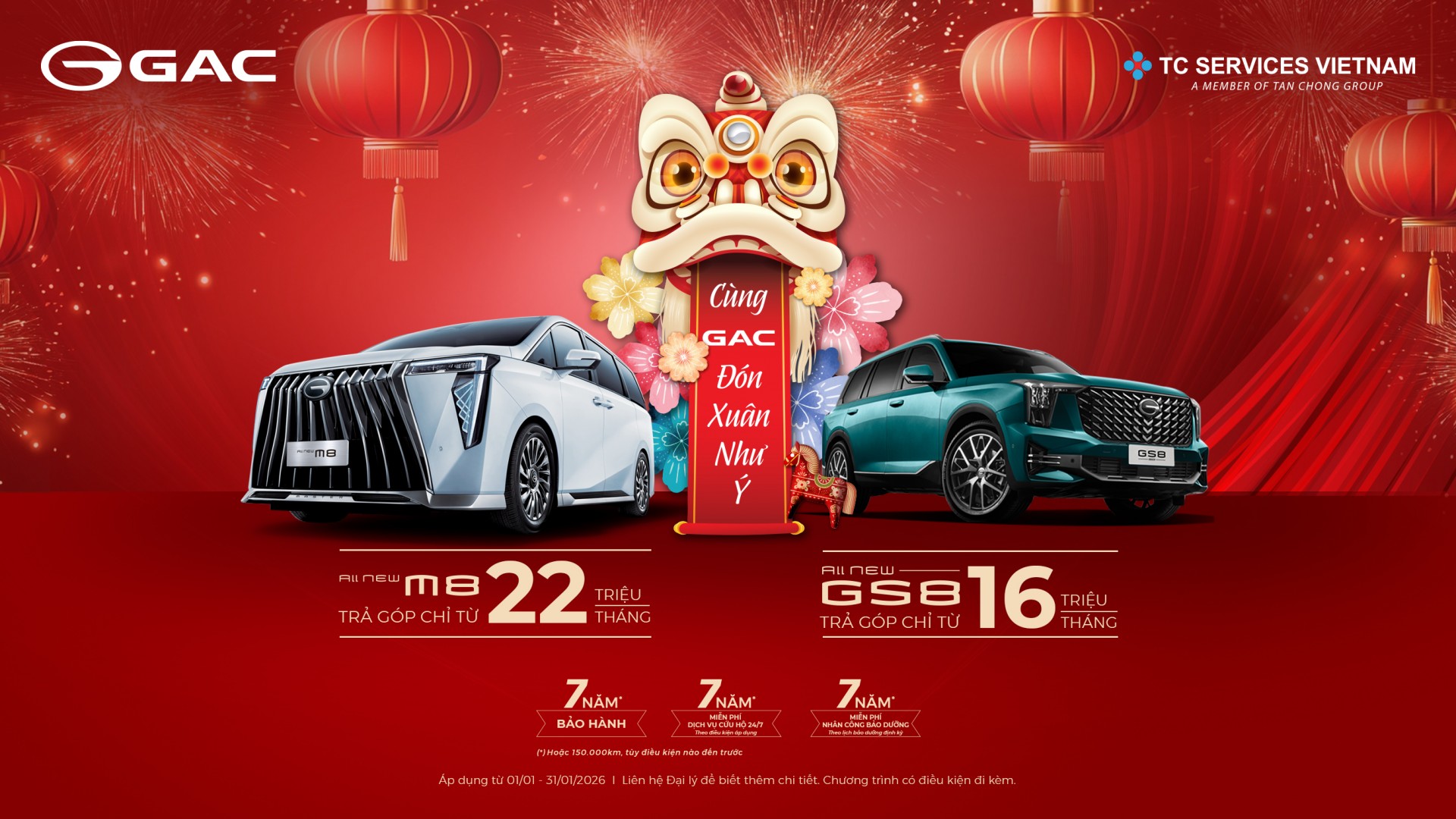 Khởi đầu năm mới rộn ràng với ngập tràn ưu đãi từ GAC Việt Nam Khởi đầu năm mới rộn ràng với ngập tràn ưu đãi từ GAC Việt Nam