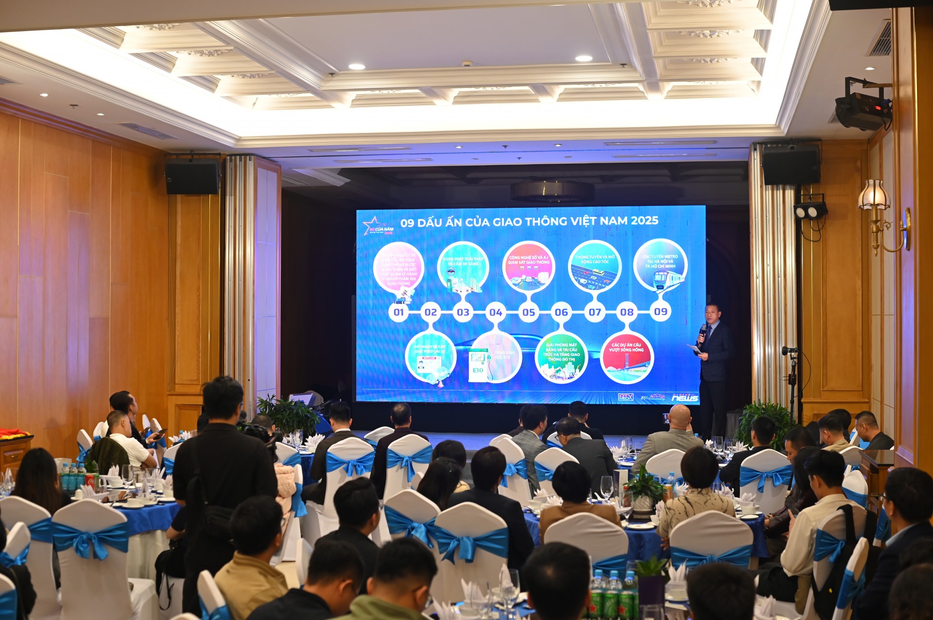 9 dấu ấn nổi bật của giao thông Việt Nam 2025 Ông Nguyễn Đại Hoàng, Tổng Giám đốc OTV Media và thành viên ban quản trị Otofun, trình bày 9 dấu ấn của giao thông Việt Nam 2025 tại Lễ Công bố Xe Của Năm 2026