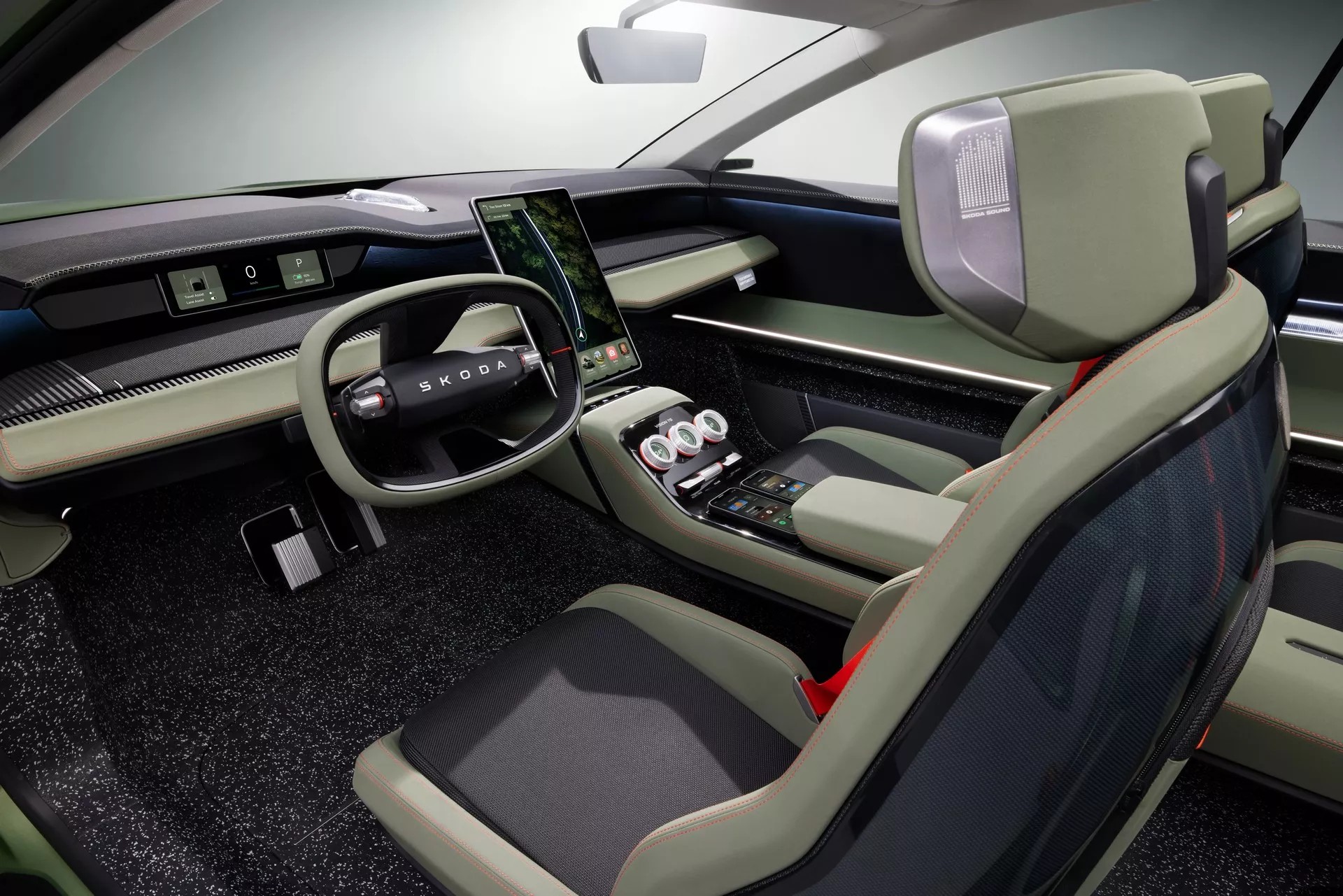 Skoda xác nhận mẫu SUV điện cỡ lớn, đắt giá nhất của hãng sẽ mang tên Peaq Nội thất của mẫu concept Skoda Vision 7S