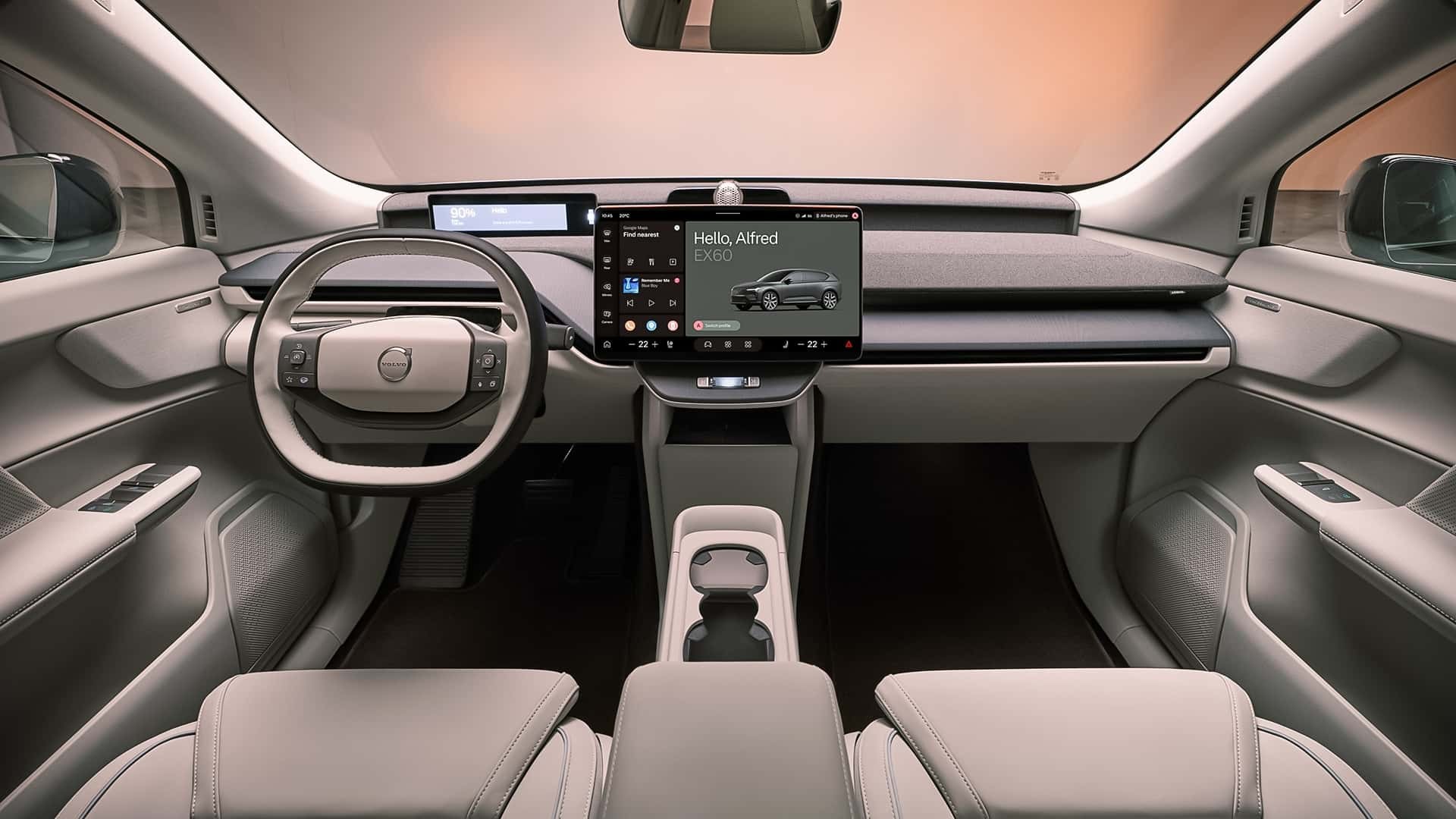 SUV điện Volvo EX60 ra mắt với diện mạo hiện đại, cấu hình mạnh mẽ Nội thất của Volvo EX60