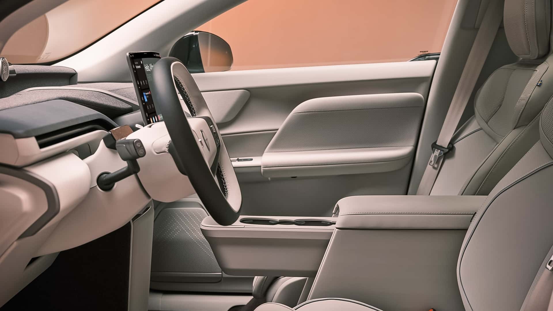 SUV điện Volvo EX60 ra mắt với diện mạo hiện đại, cấu hình mạnh mẽ Hàng ghế trước của Volvo EX60