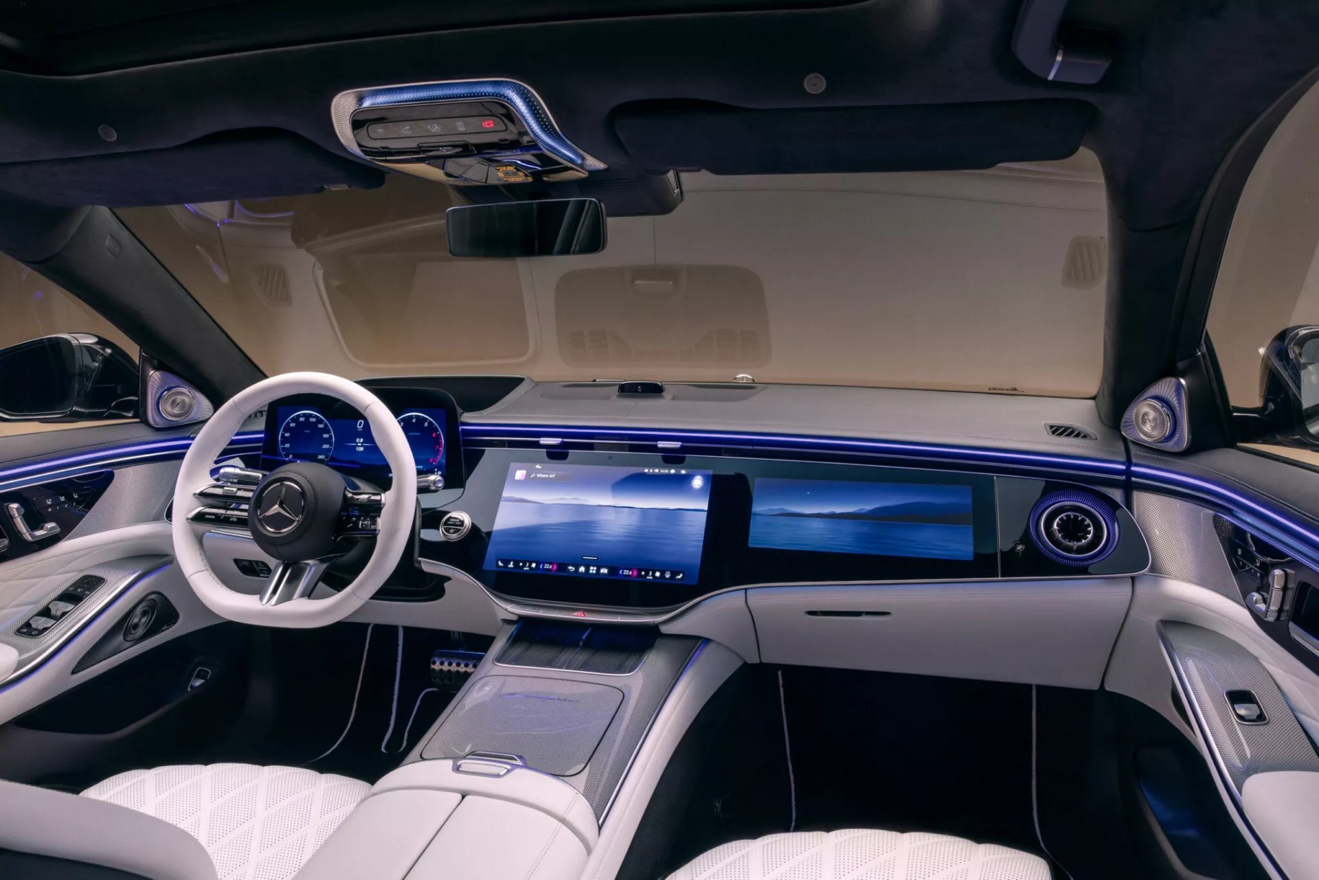 Mercedes-Benz S-Class 2027 lộ diện với nhiều màn hình công nghệ và động cơ V8 mới Nội thất của Mercedes-Benz S-Class 2027