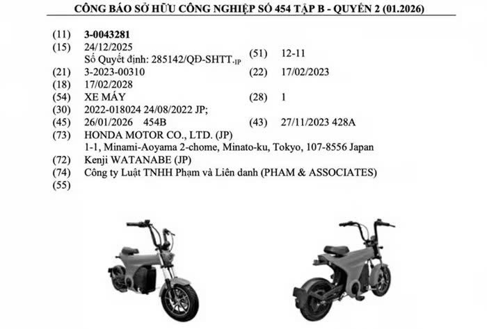 Đăng ký kiểu dáng hai mẫu xe máy điện Honda mới tại Việt Nam Đăng ký kiểu dáng hai mẫu xe máy điện Honda mới tại Việt Nam