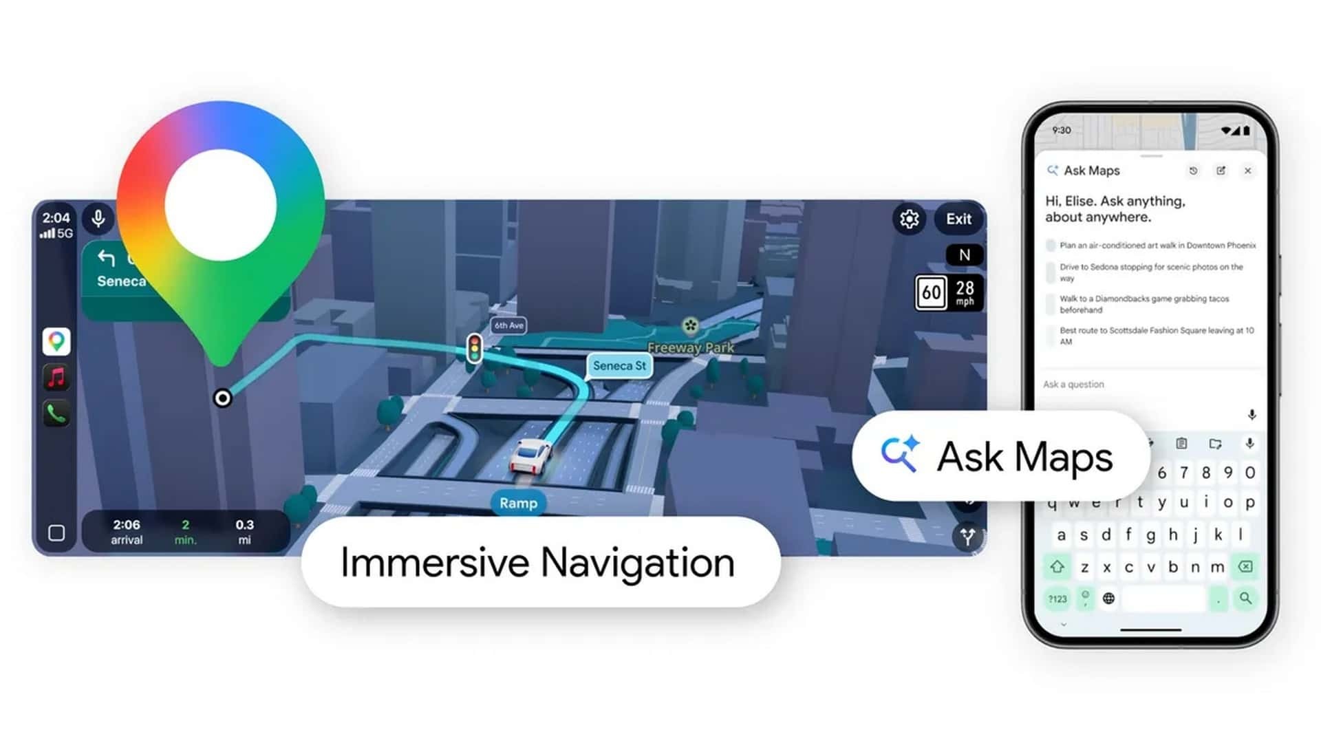 Google Maps nhận bản cập nhật lớn cho phép hiển thị bản đồ 3D chi tiết “Immersive Navigation” và "Ask Maps" là hai tính năng nổi bật trong bản cập mới của Google Maps