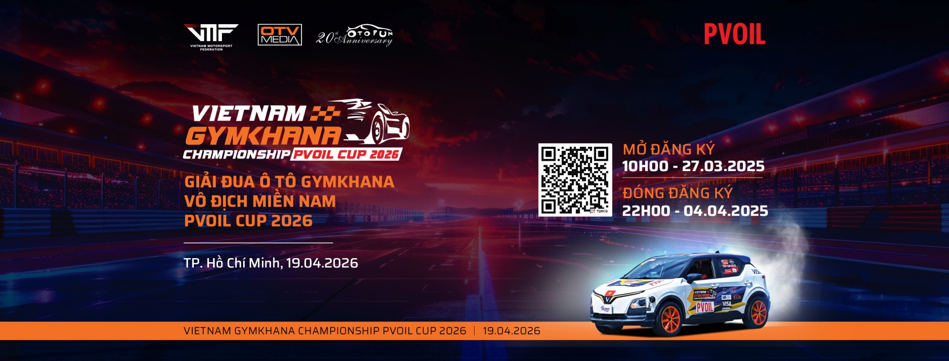 Chính thức mở cổng Đăng ký Giải đua Ô tô Gymkhana Vô địch Miền Nam PVOIL Cup 2026
