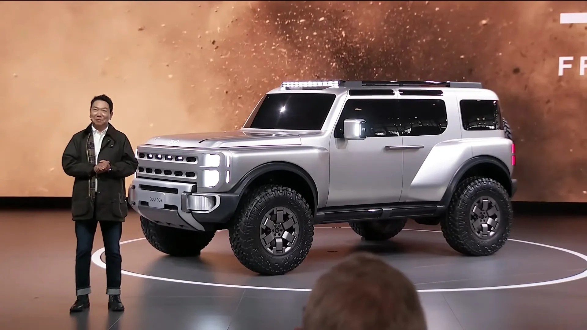 Mẫu concept SUV off-road tên gọi Hyundai Boulder ra mắt tại Triển lãm Ô tô New York 2026 Phía trước của Hyundai Boulder SUV Concept