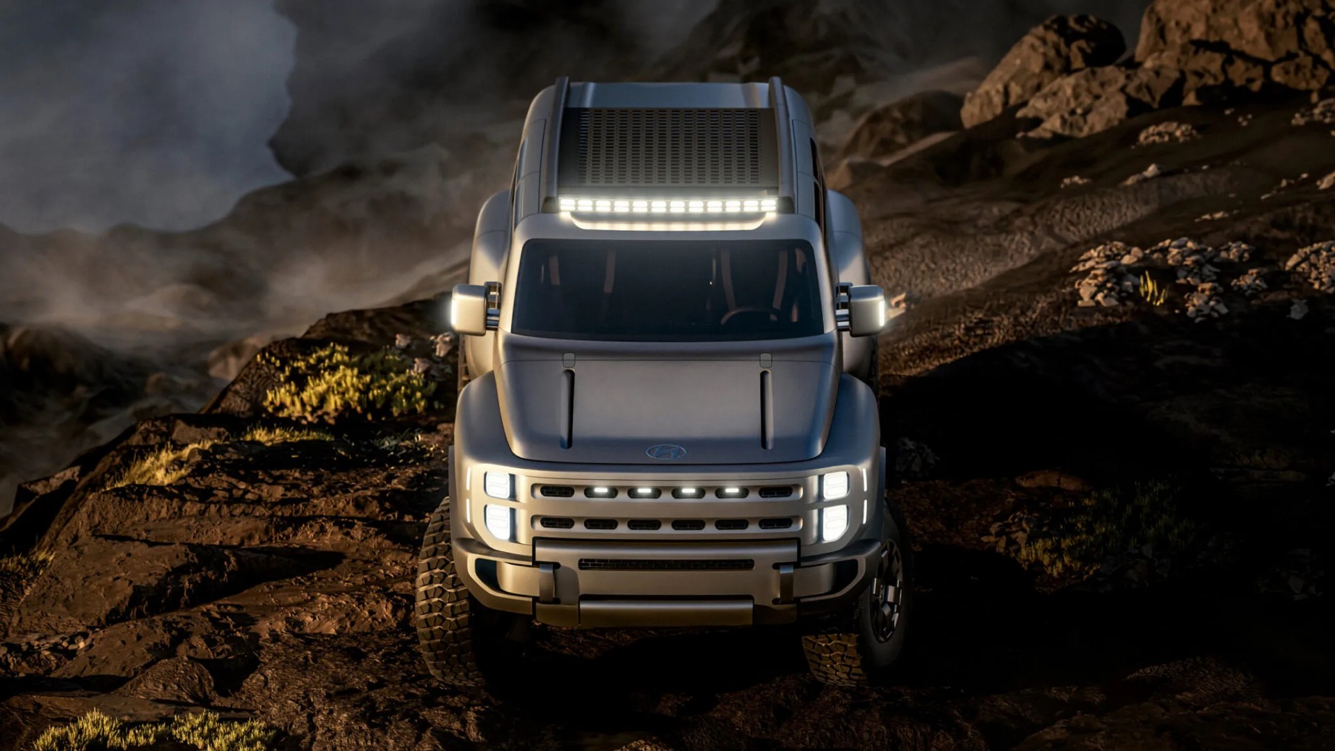 Mẫu concept SUV off-road tên gọi Hyundai Boulder ra mắt tại Triển lãm Ô tô New York 2026 Phía trên của Hyundai Boulder SUV Concept
