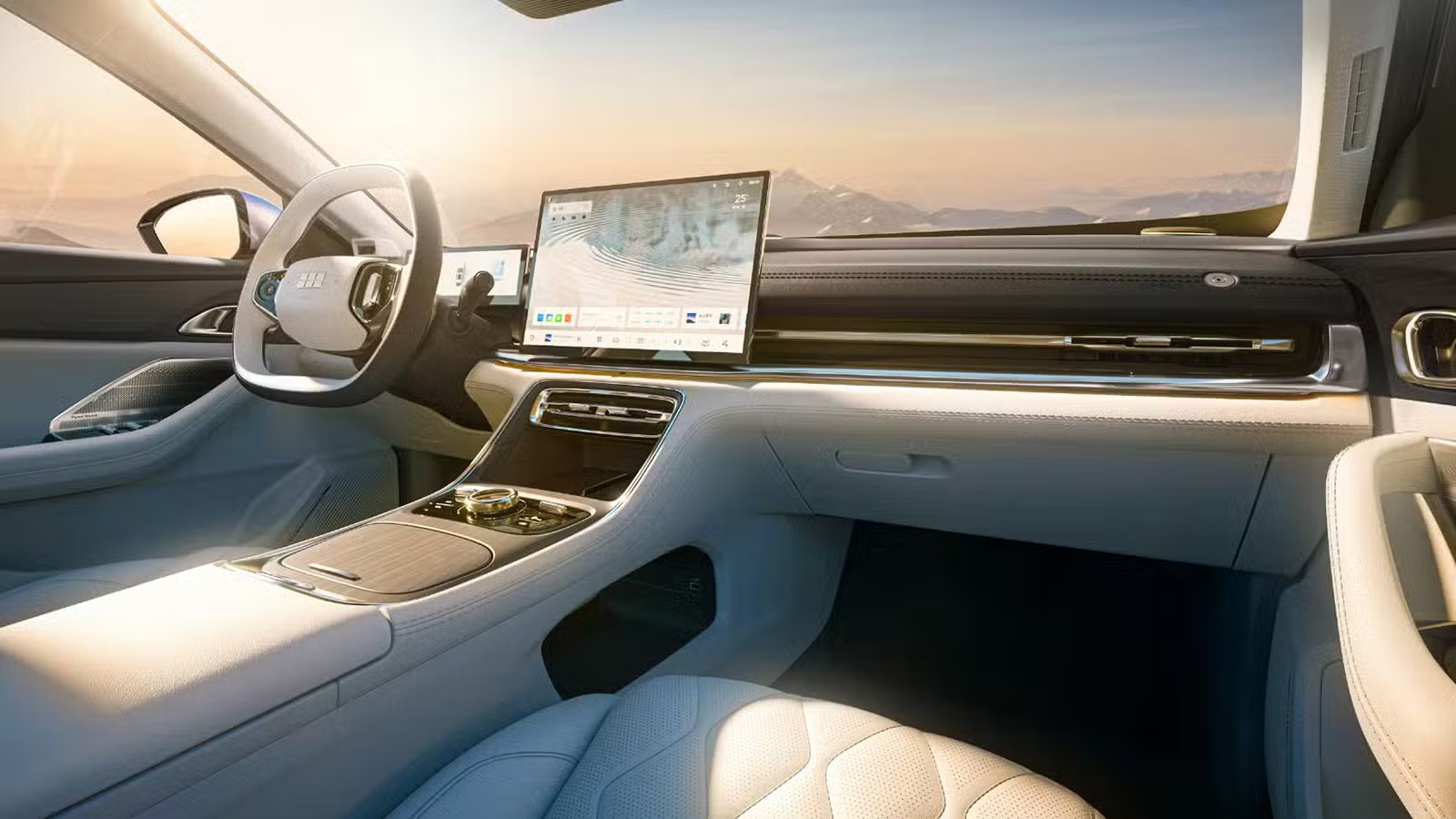 Geely Galaxy A7 EV hé lộ hình ảnh chính thức, phạm vi hoạt động 550 km kèm giá dự kiến rẻ Nội thất của Geely Galaxy A7 EV