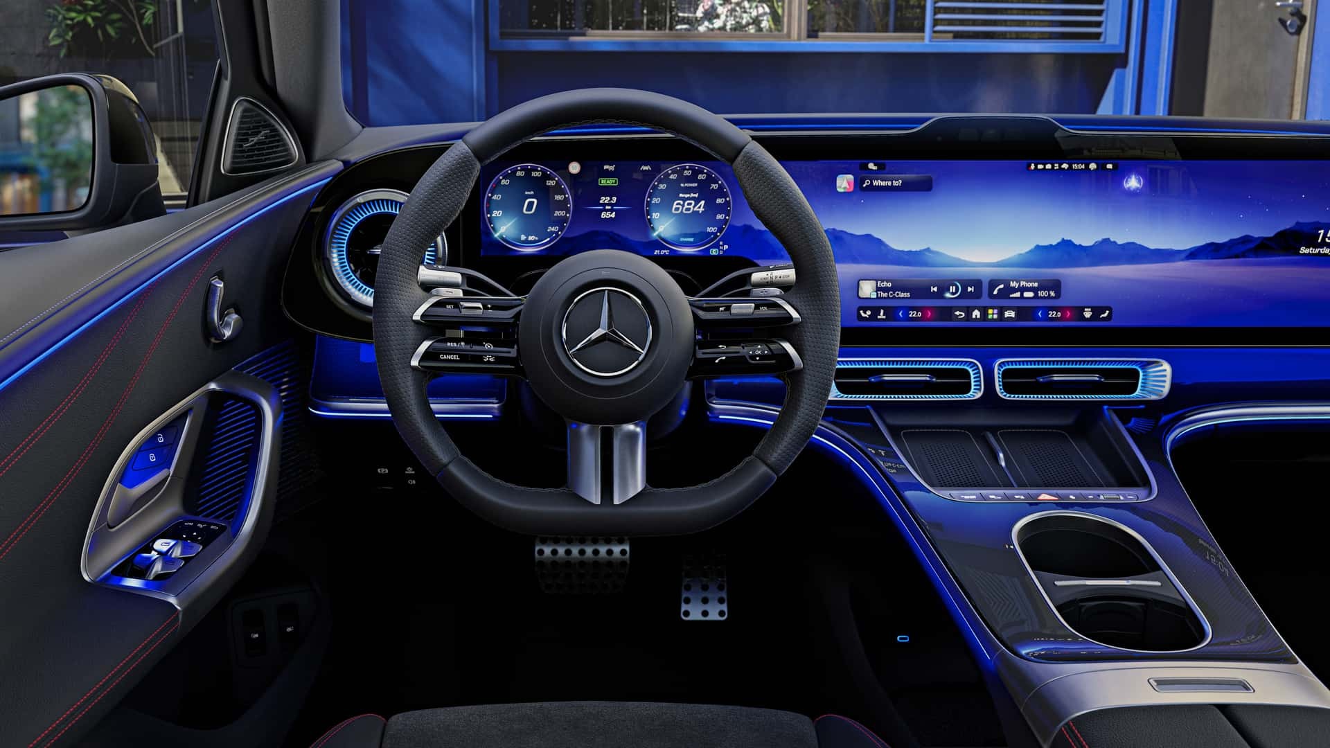 Mercedes-Benz C-Class chạy điện mới công bố hình ảnh nội thất với màn hình khổng lồ Nội thất Mercedes-Benz C-Class mới nổi bật với màn hình lớn, thể hiện sức mạnh số hóa