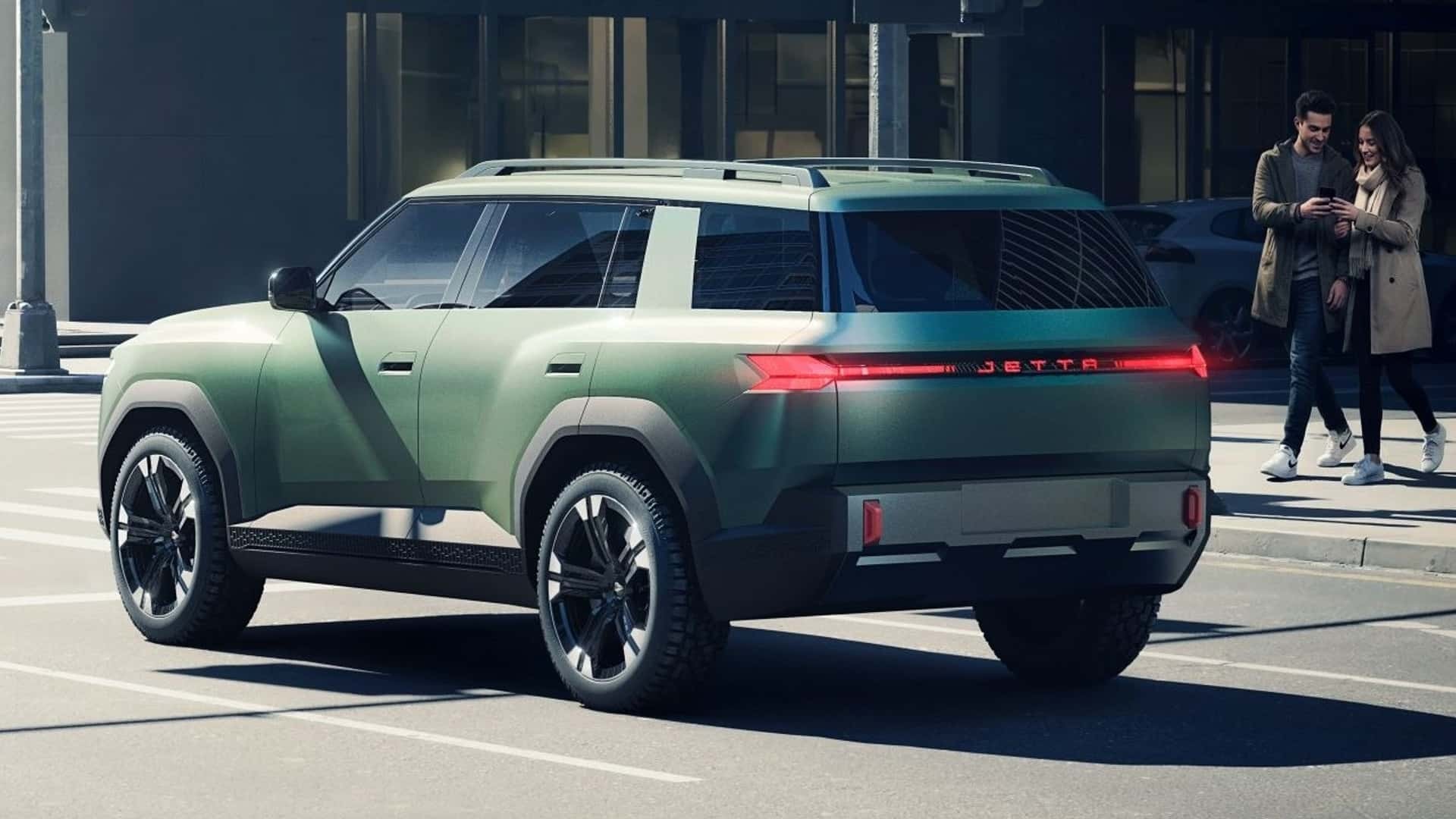 Volkswagen Jetta X Concept ra mắt, cho xem trước mẫu SUV chạy điện giá rẻ mới Phía sau của Volkswagen Jetta X Concept