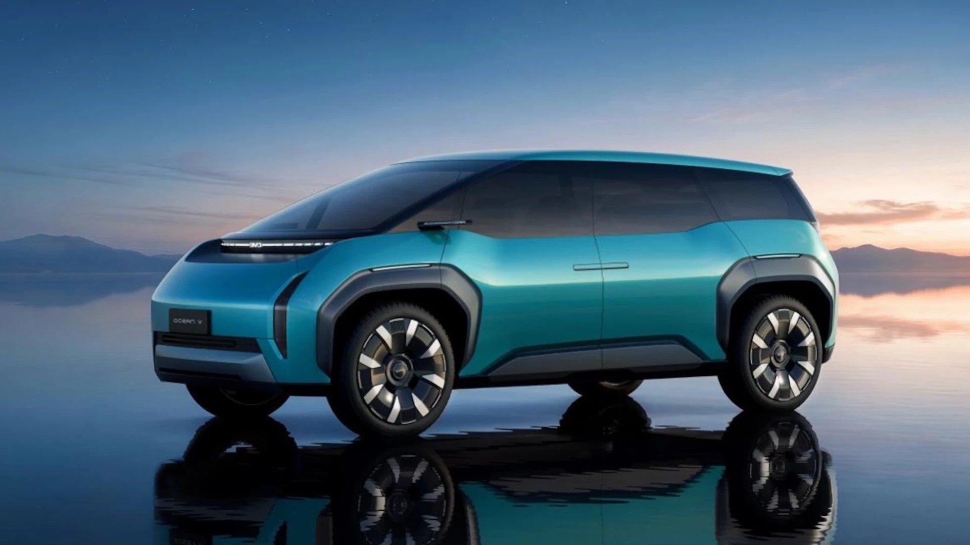Concept MPV thuần điện BYD Ocean-V được vén màn ở Triển lãm Ô tô Bắc Kinh 2026 Phía bên của BYD Ocean-V