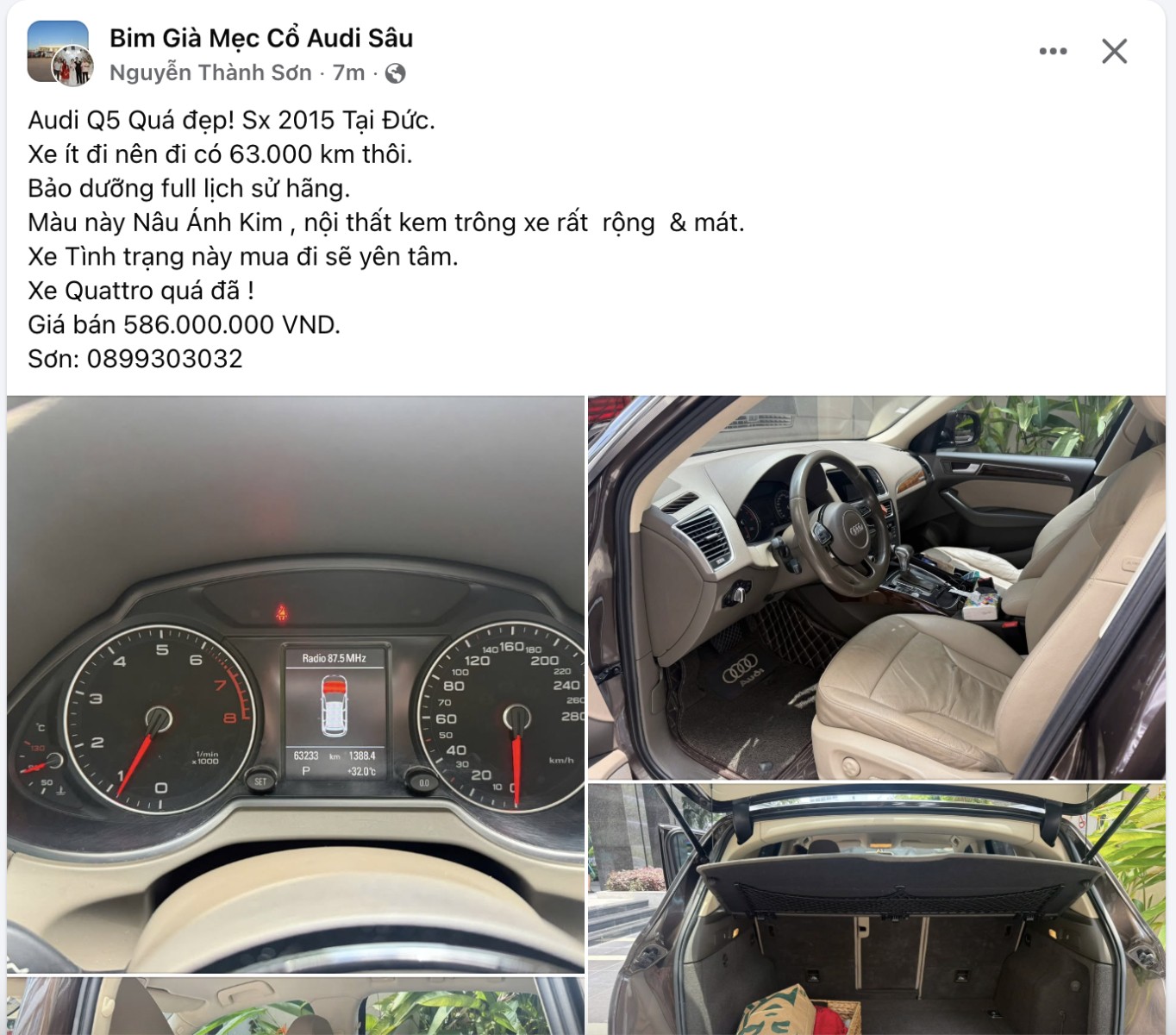 Audi Q5 2015 rao bán 586 triệu đồng, xe sang cũ giá hấp dẫn nhưng không dành cho người mua vội Audi Q5 2015 rao bán 586 triệu đồng, xe sang cũ giá hấp dẫn nhưng không dành cho người mua vội