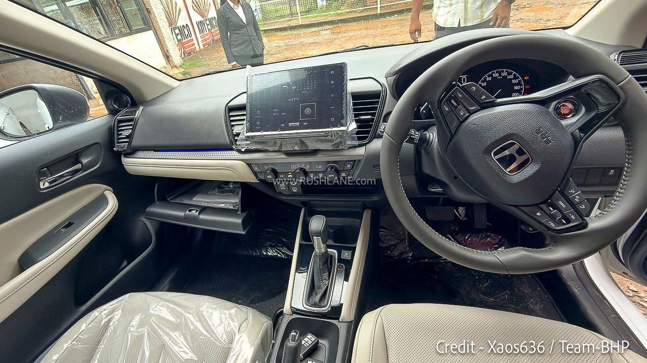 Honda City 2026 facelift lộ nội thất không che, màn hình lớn, phanh tay cơ