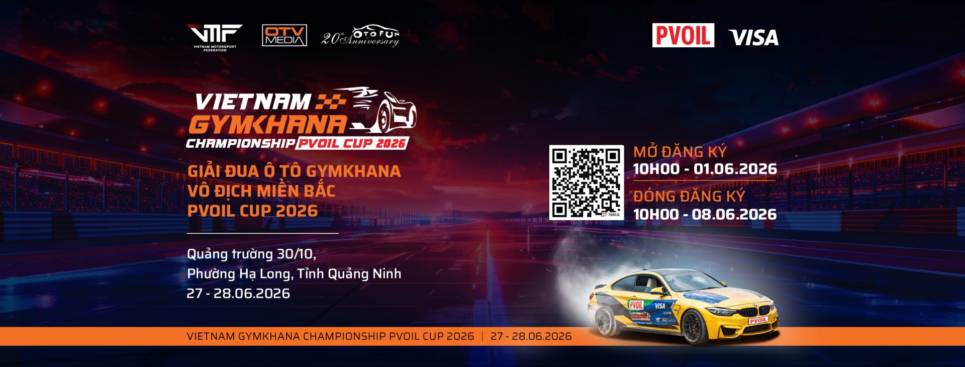 Giải đua Ô tô Gymkhana Vô địch Miền Bắc PVOIL Cup 2026 chính thức mở cổng đăng ký Giải đua Ô tô Gymkhana Vô địch Miền Bắc PVOIL Cup 2026 chính thức mở cổng đăng ký