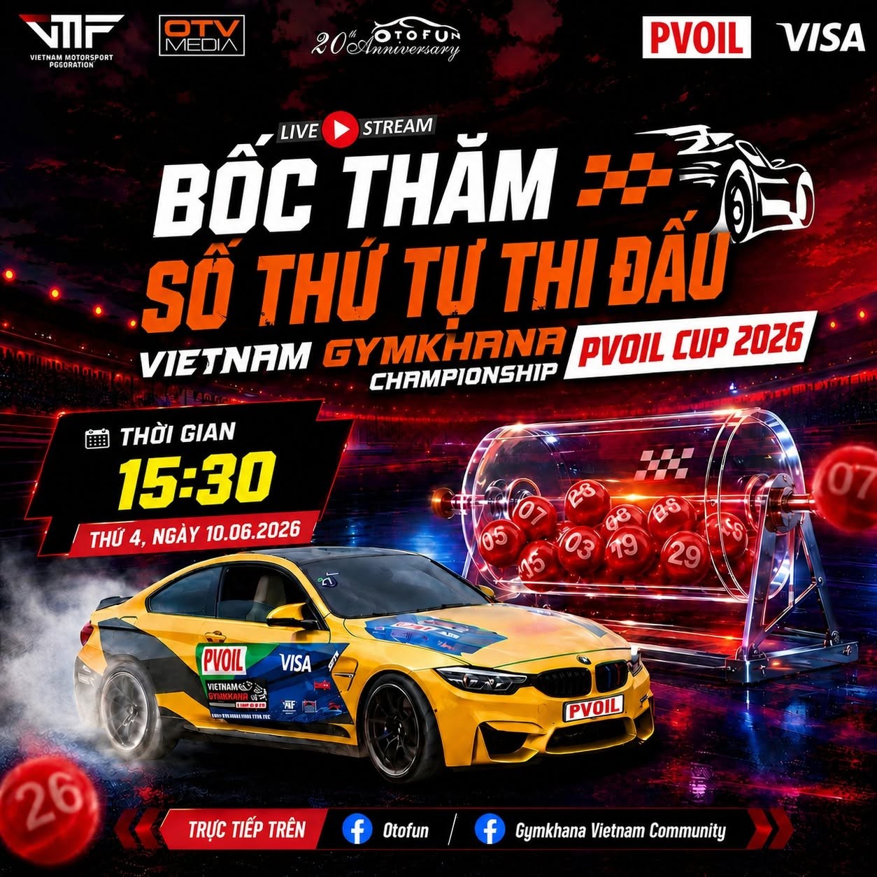 Chốt danh sách VĐV tham gia Giải đua Ô tô Gymkhana Vô địch Miền Bắc PVOIL Cup 2026 Chốt danh sách VĐV tham gia Giải đua Ô tô Gymkhana Vô địch Miền Bắc PVOIL Cup 2026