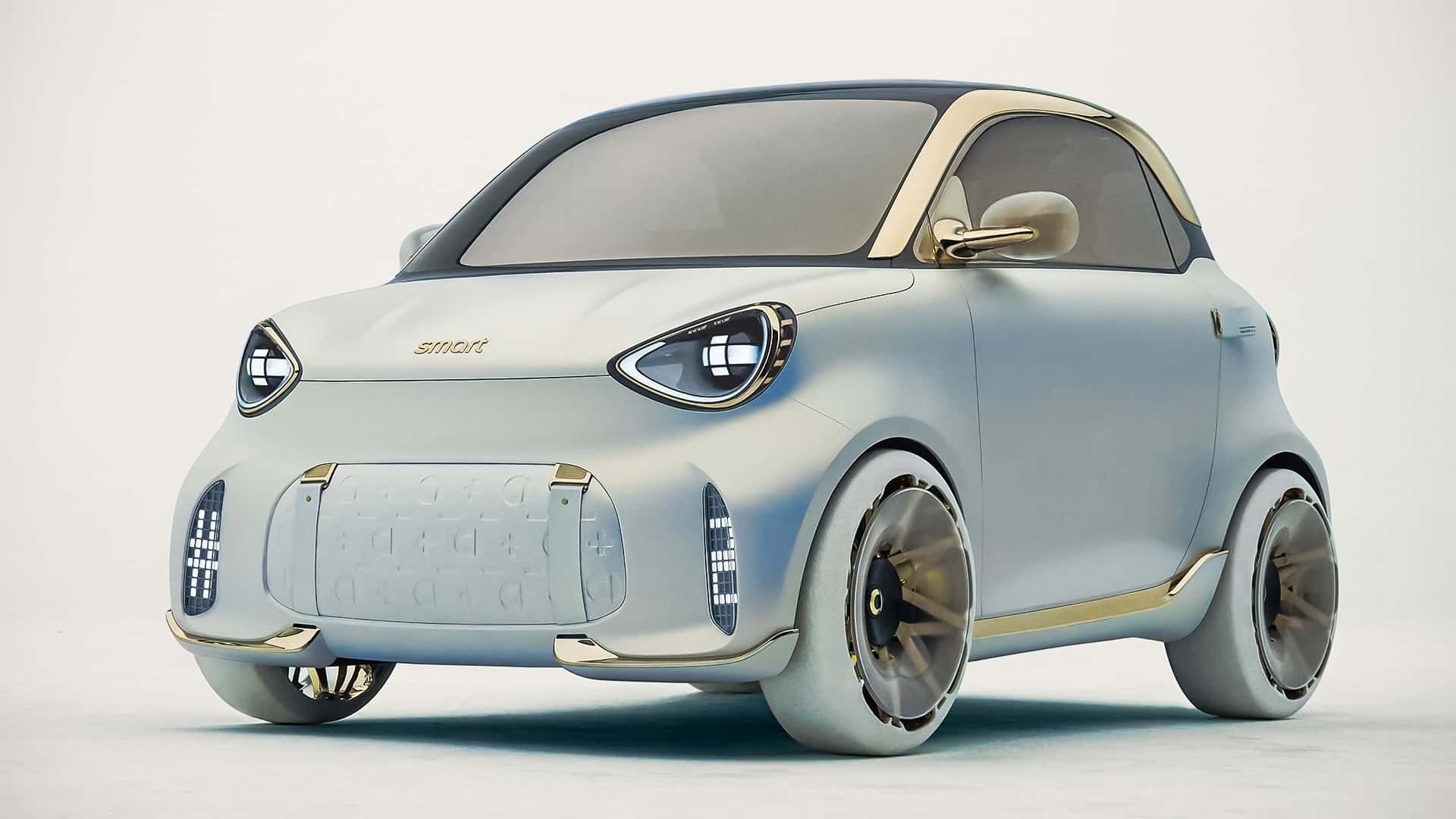 Xe điện cỡ nhỏ Smart #2 lộ diện nội thất với thiết kế ghế băng dài độc đáo Phía trước của Smart Concept #2