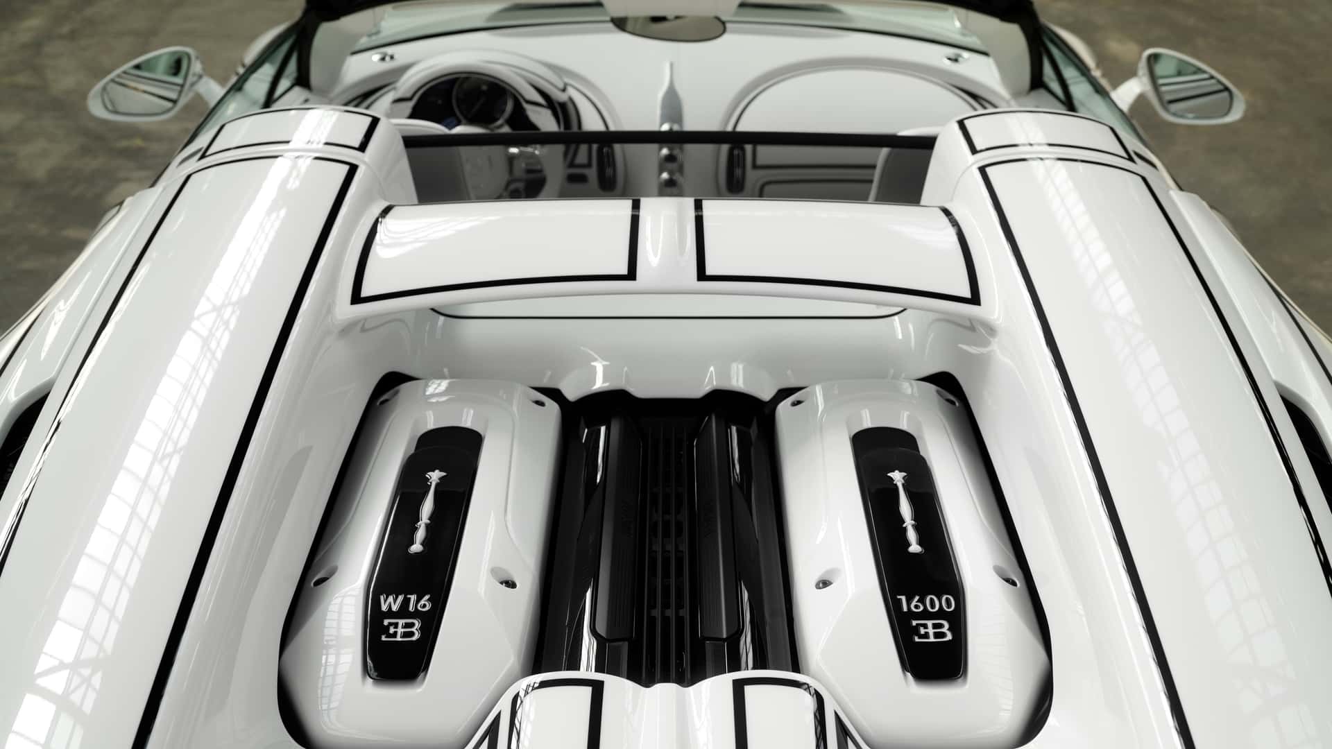 Bugatti khiến siêu xe W16 Mistral trông như bước ra từ tranh vẽ với phiên bản độc nhất Vị trí động cơ W16 của Bugatti W16 Mistral Blanc Éternel