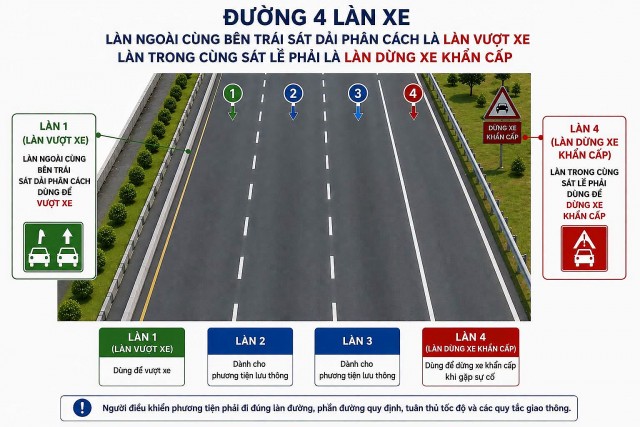 Cục CSGT nghiên cứu đề nghị bố trí “Làn vượt xe” trên đường cao tốc
