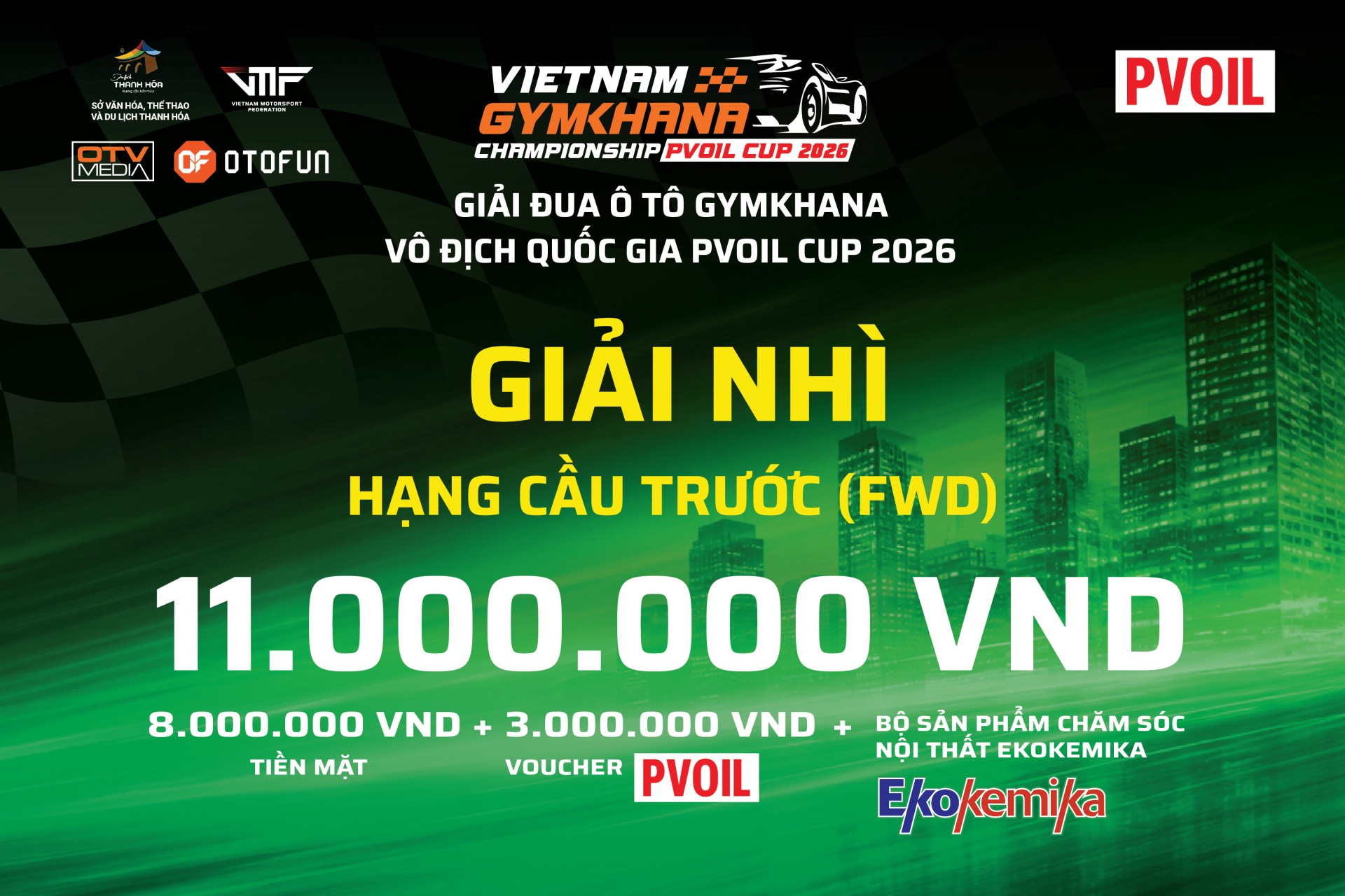 Chức Vô địch giải PVOIL VGC 2026 có tổng giá trị lên đến 50 triệu đồng