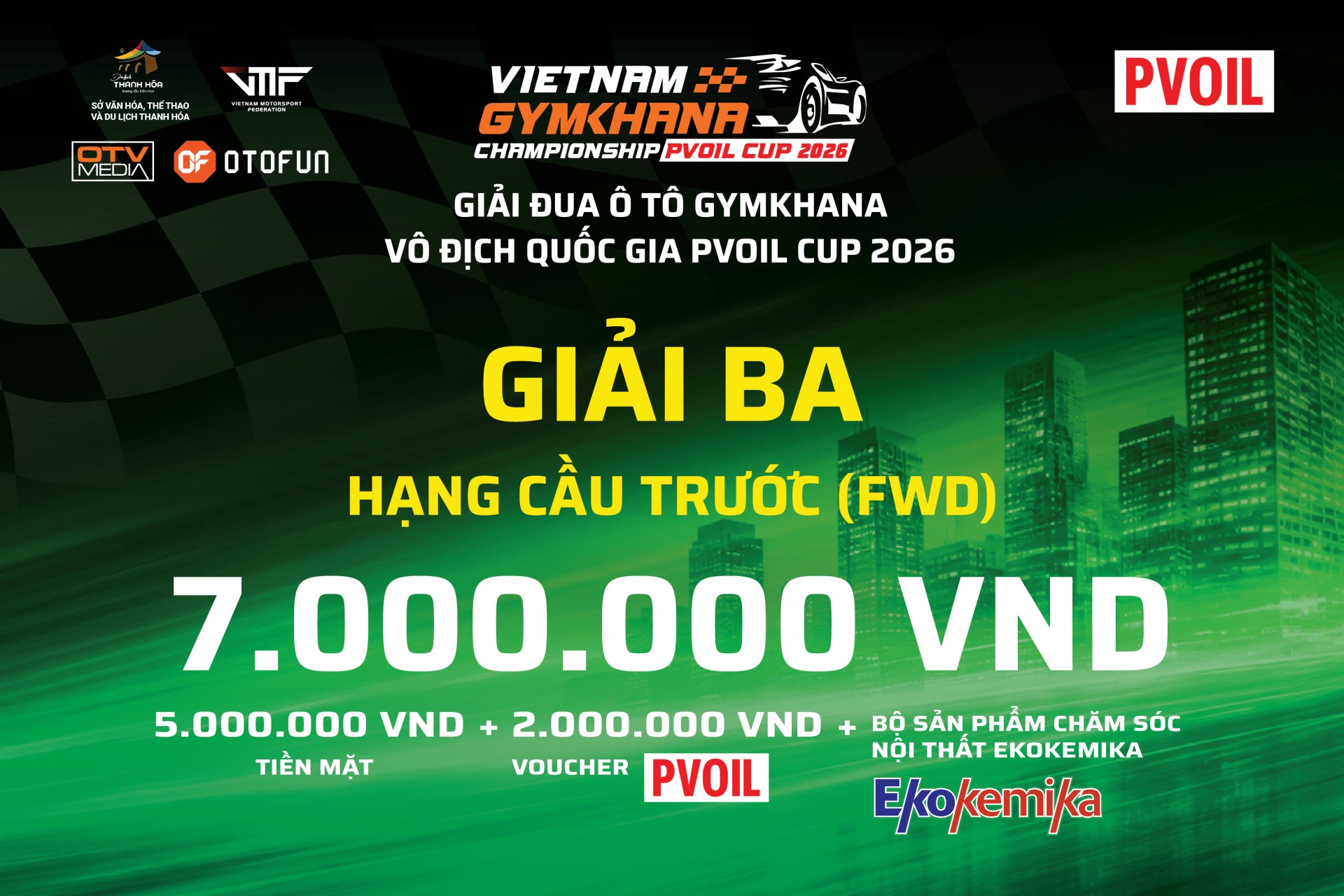 Chức Vô địch giải PVOIL VGC 2026 có tổng giá trị lên đến 50 triệu đồng