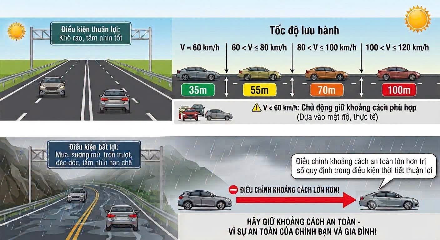 Từ 27/8, CSGT phạt tài xế không giữ khoảng cách với xe đi trước trên cao tốc
